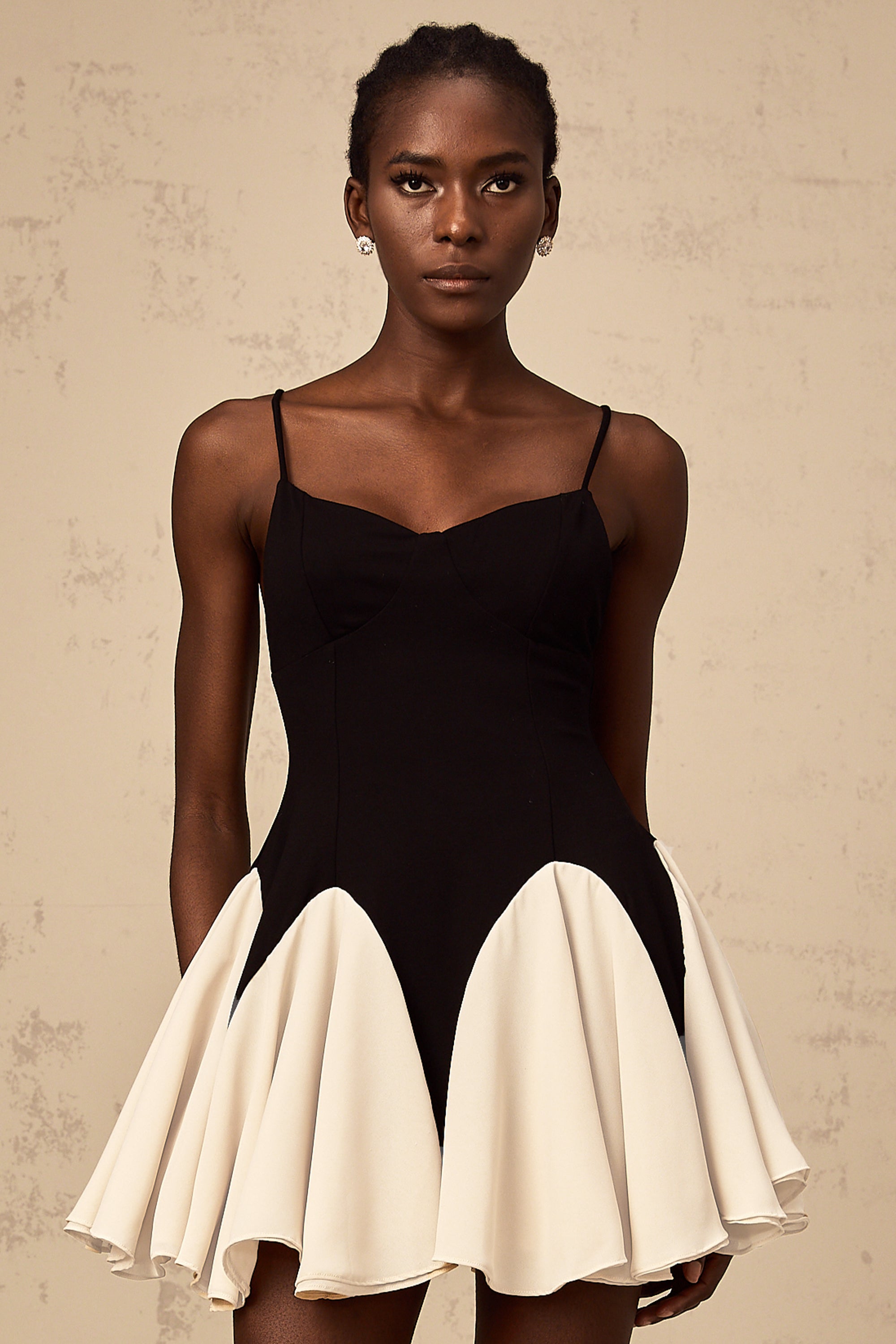 Justine color-blocked godet pleated mini dress (Final Sale-US Only)