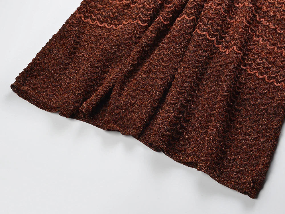 MADDY PARIS Gradient Knitted Maxi Dress sunset