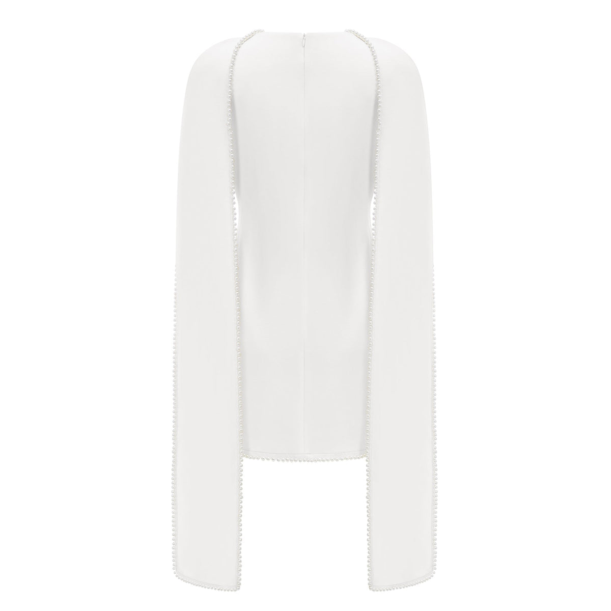 Piroska White Sleeveless Pearl Trim Mini Dress (Final Sale-US Only)
