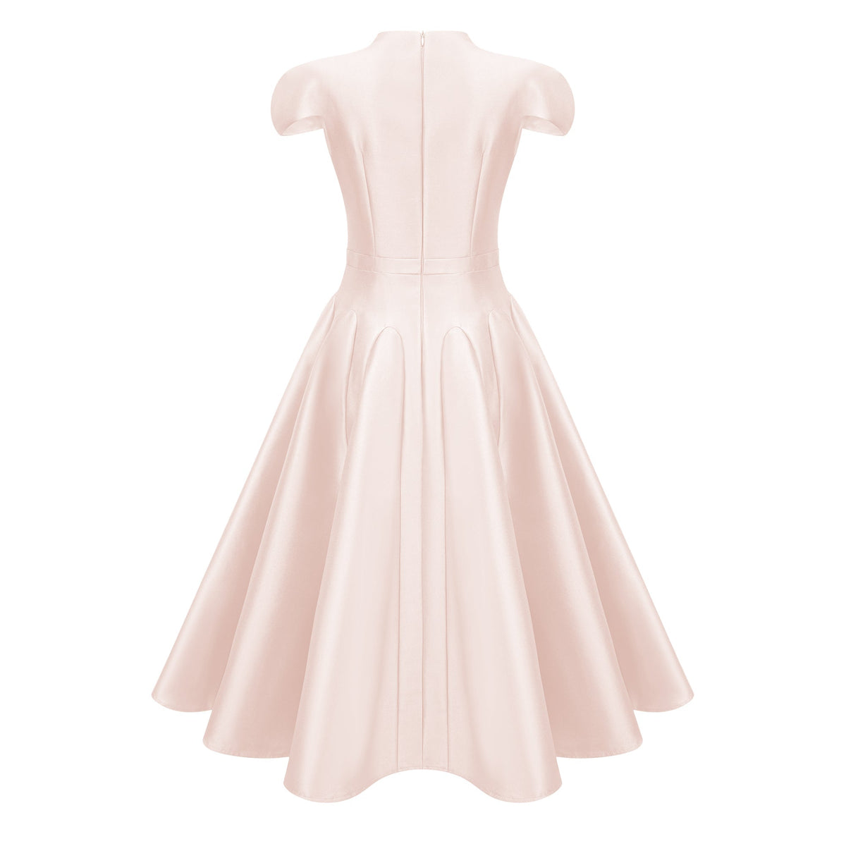 Aventin Pink Godet Design Midi Dress