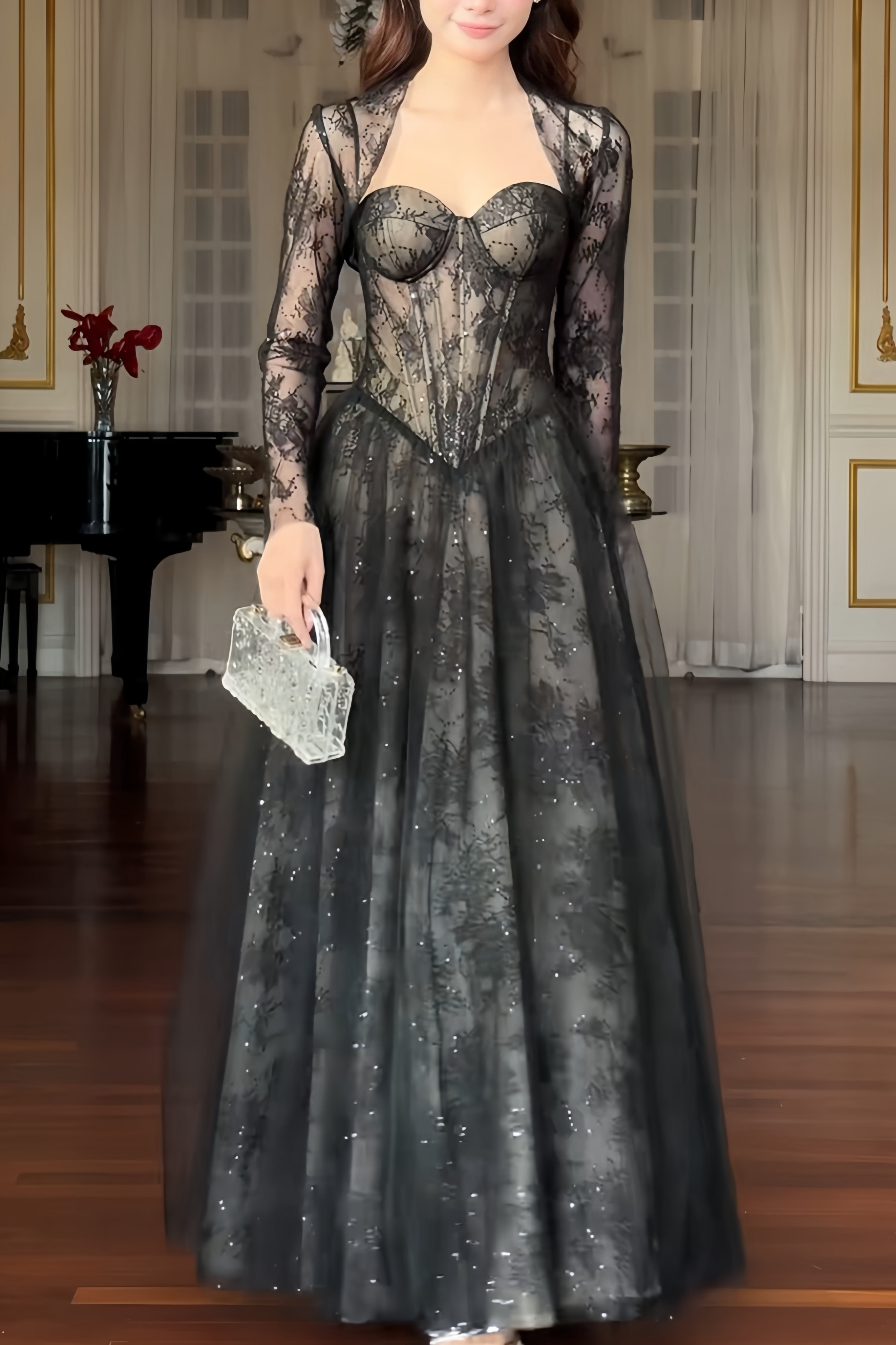 Celina Lace Corset Maxi Gown