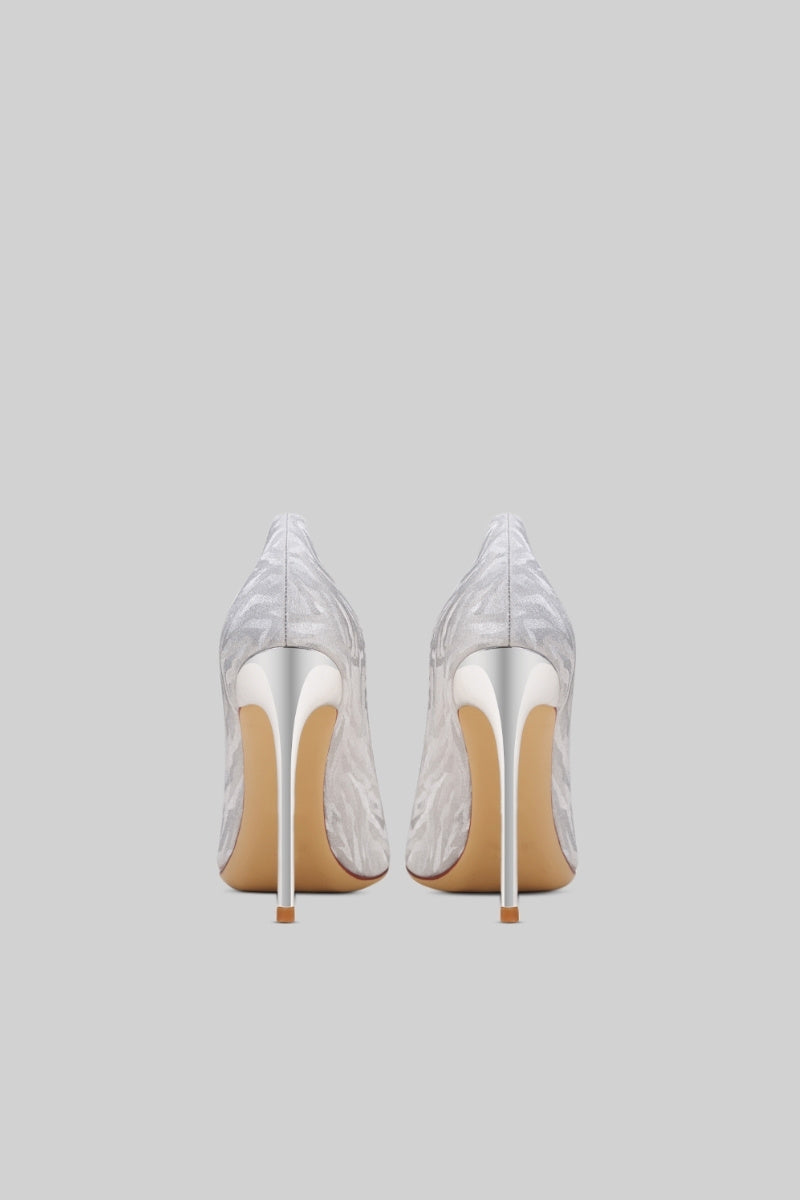 SERAPHINE Diamond Ribbon High Heels - Silver