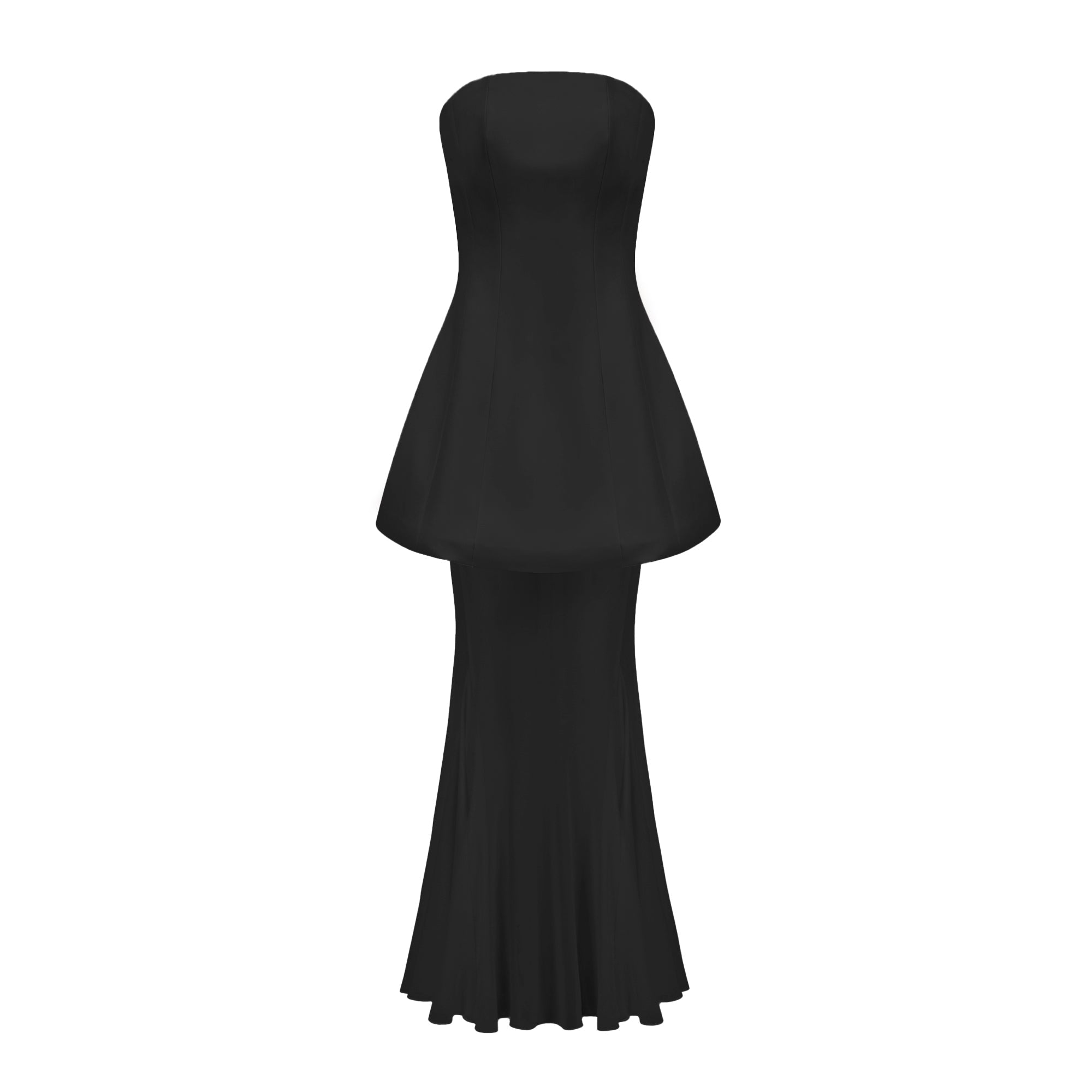 Mélanie Black Corset Dress & Mesh Skirt Set