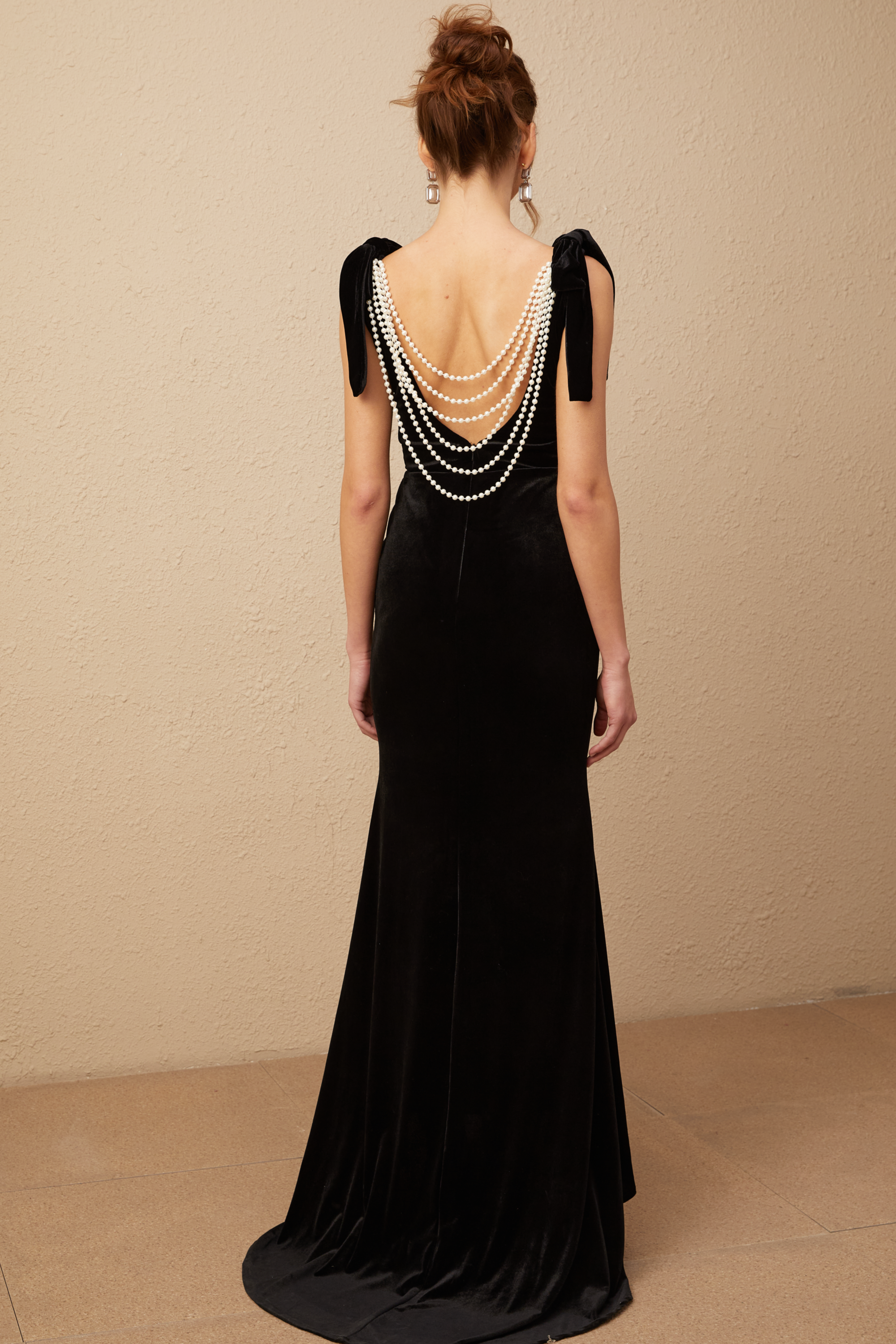 Audrey embellished velvet open-back maxi dress (Final Sale-US Only)