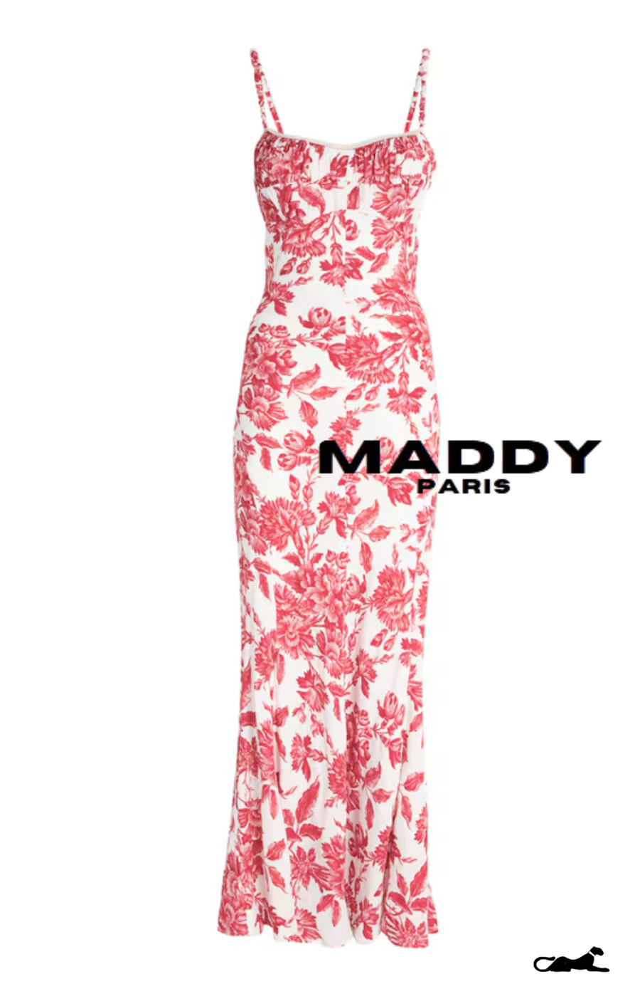 SANDRO JOSEPHINA FLORAL-PRINT MAXI DRESS IN VISCOSE - RED
