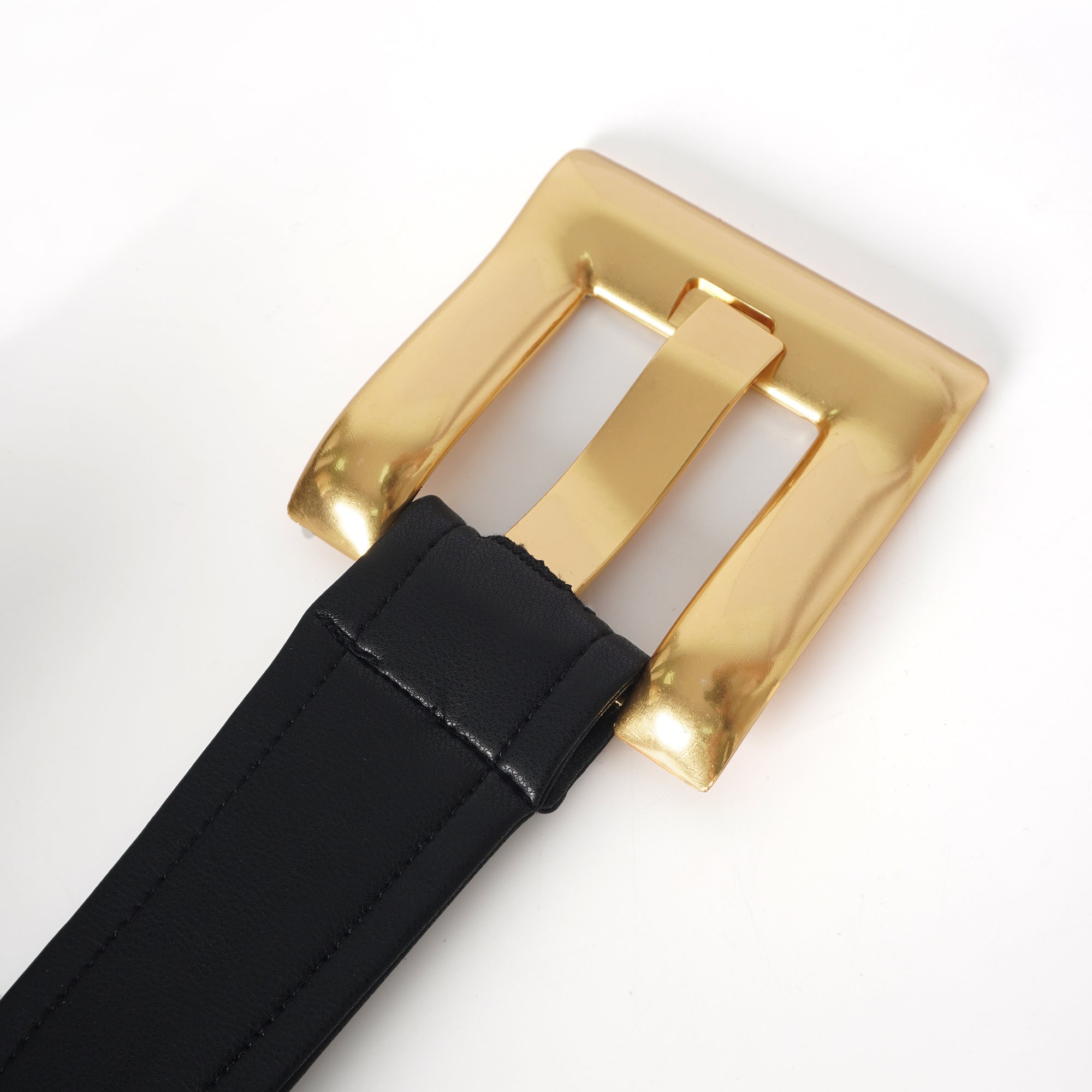 Amarante Black Double-Breasted Leather Mini Dress