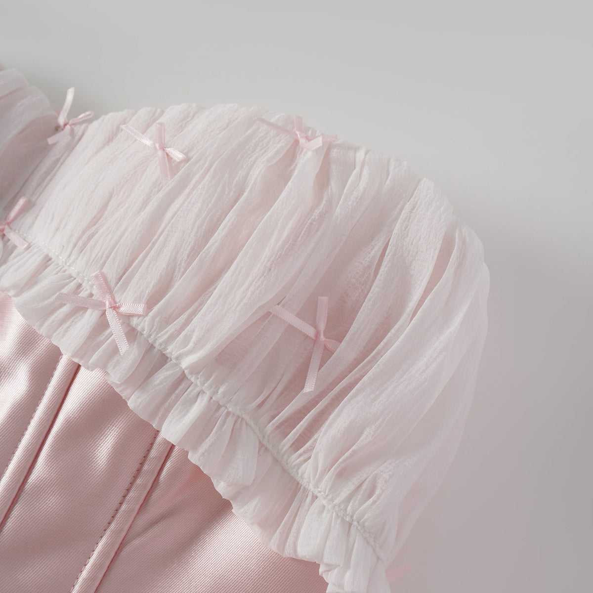 Laurine Pink Ruffled Satin Mini Dress