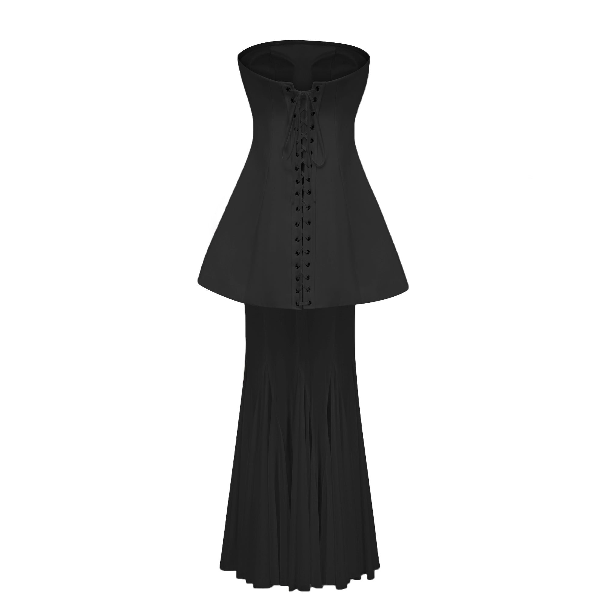Mélanie Black Corset Dress & Mesh Skirt Set (Final Sale-US Only)