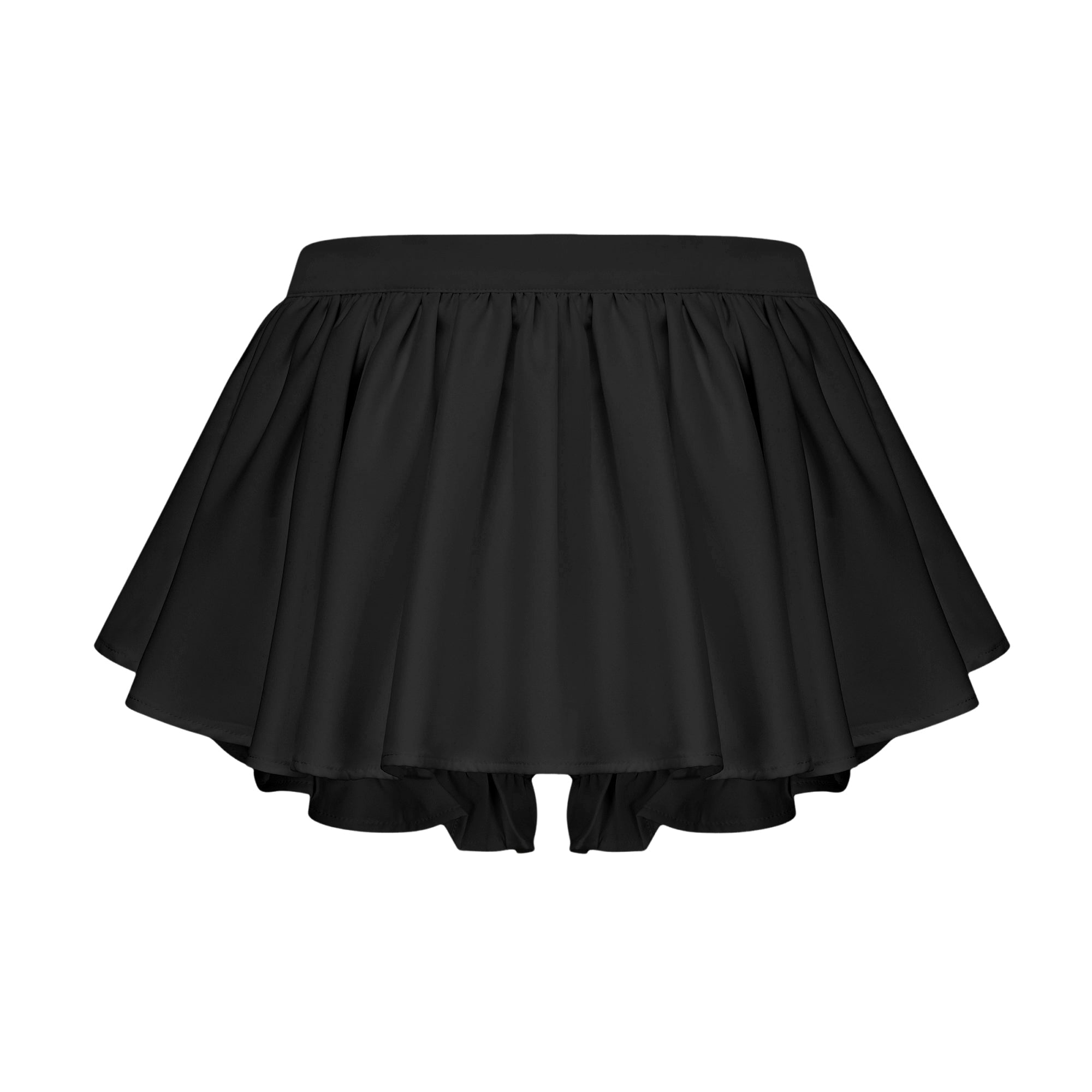Andrea asymmetrical tulle blouse & skirt matching set in Black