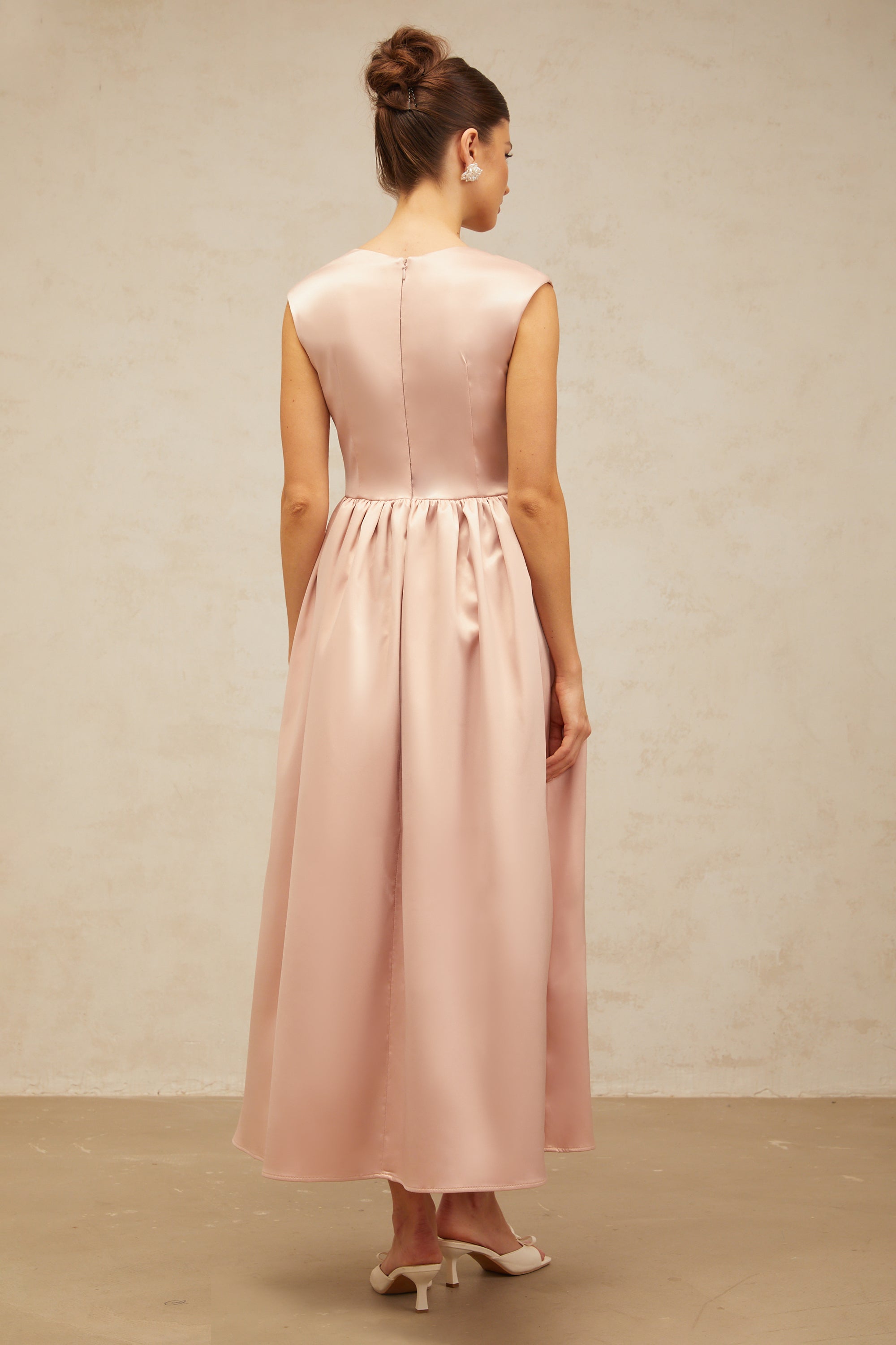 Madeleine pink A-line satin midi dress (Final Sale-US Only)
