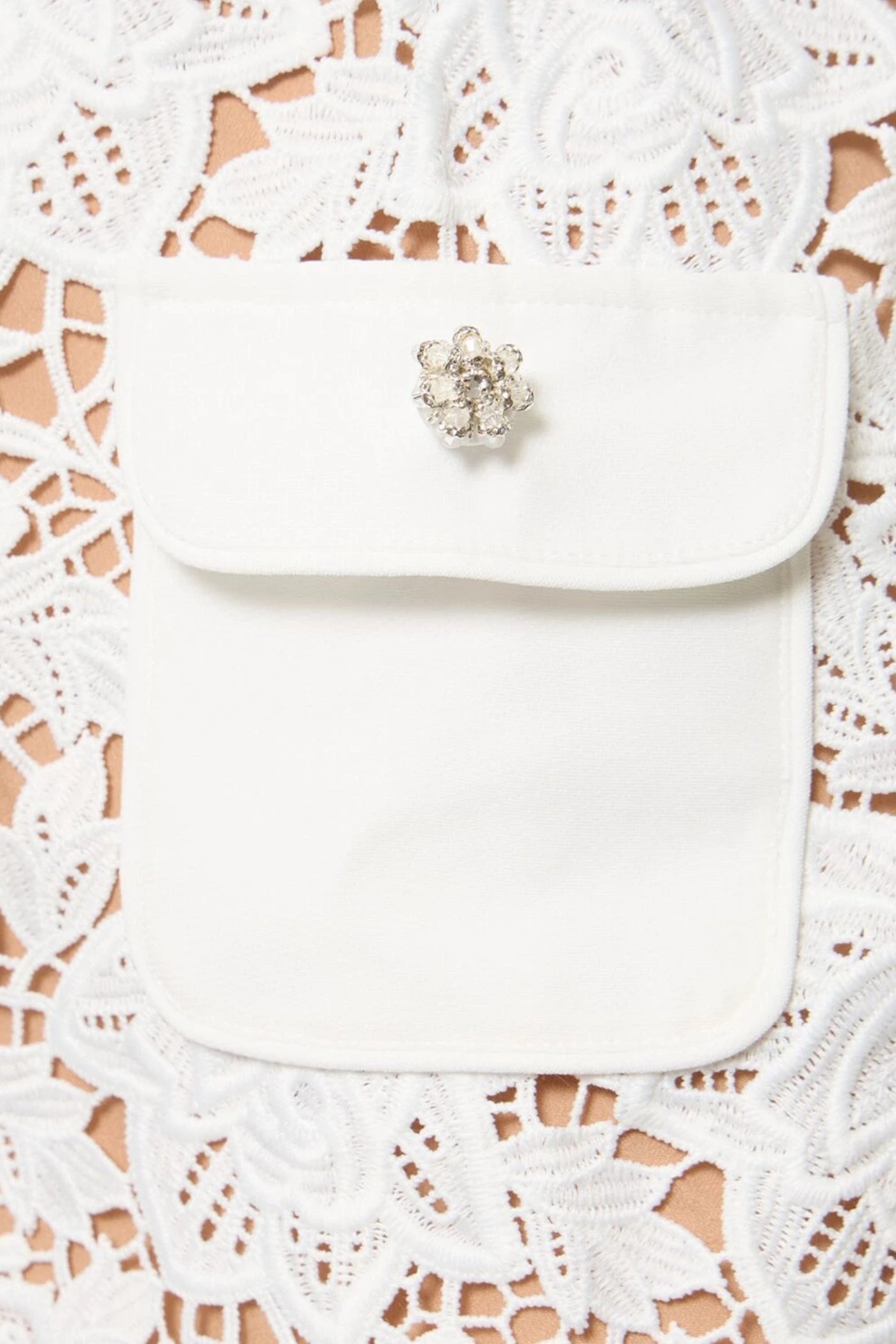Short Sleeve Embroidered Floral Dress - White