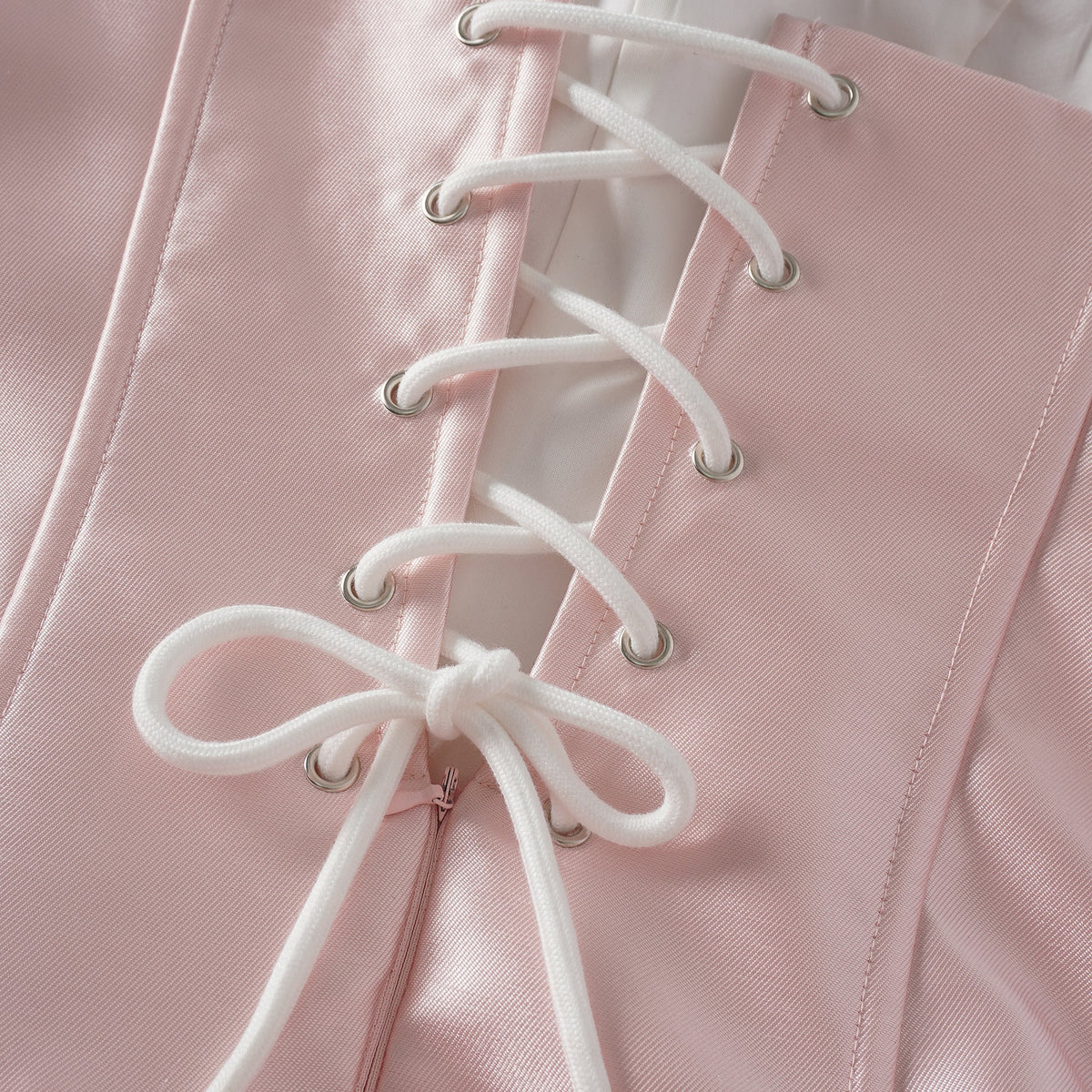 Laurine Pink Ruffled Satin Mini Dress
