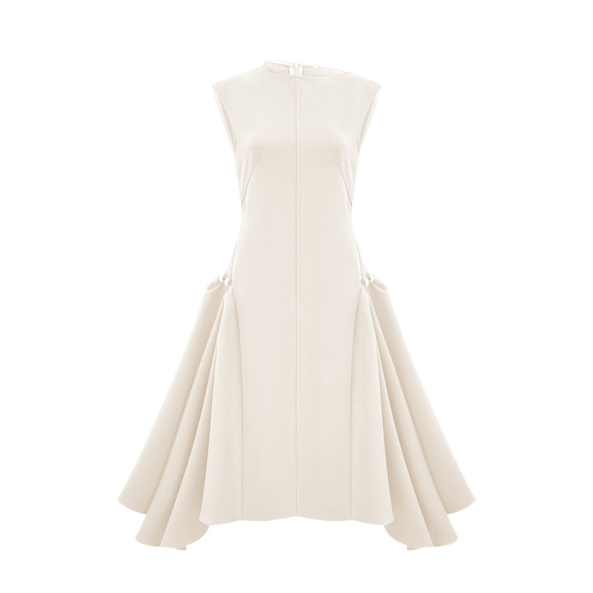 Jenifier white asymmetrical midi dress