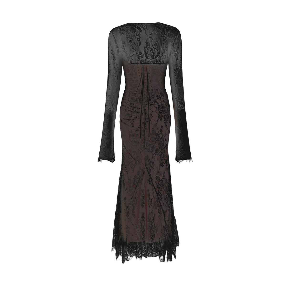 Valérie white floral lace mesh maxi dress (Final Sale-US Only)