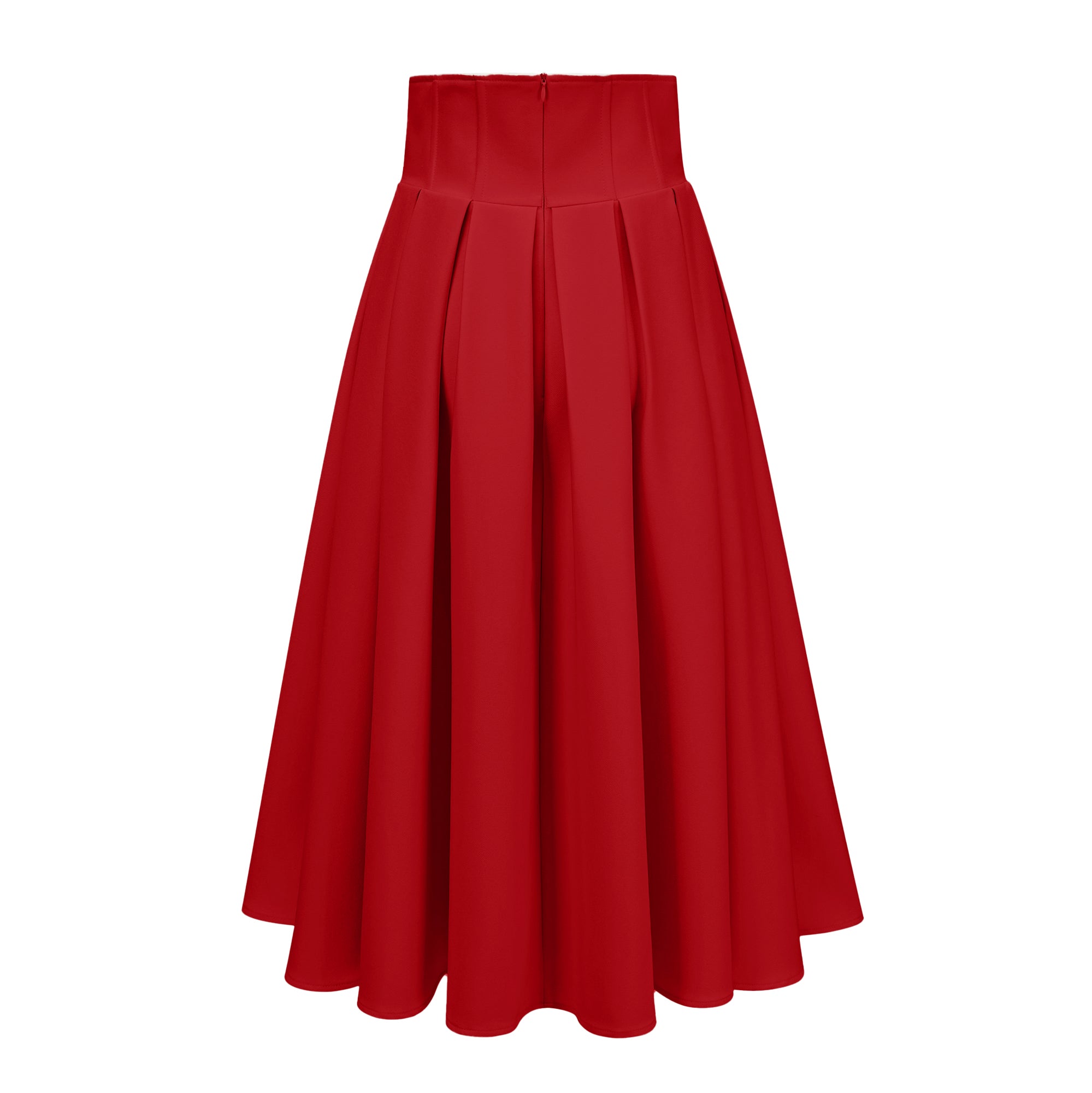 Maja Red Faux Pearl Jacket & Pleated Skirt Set