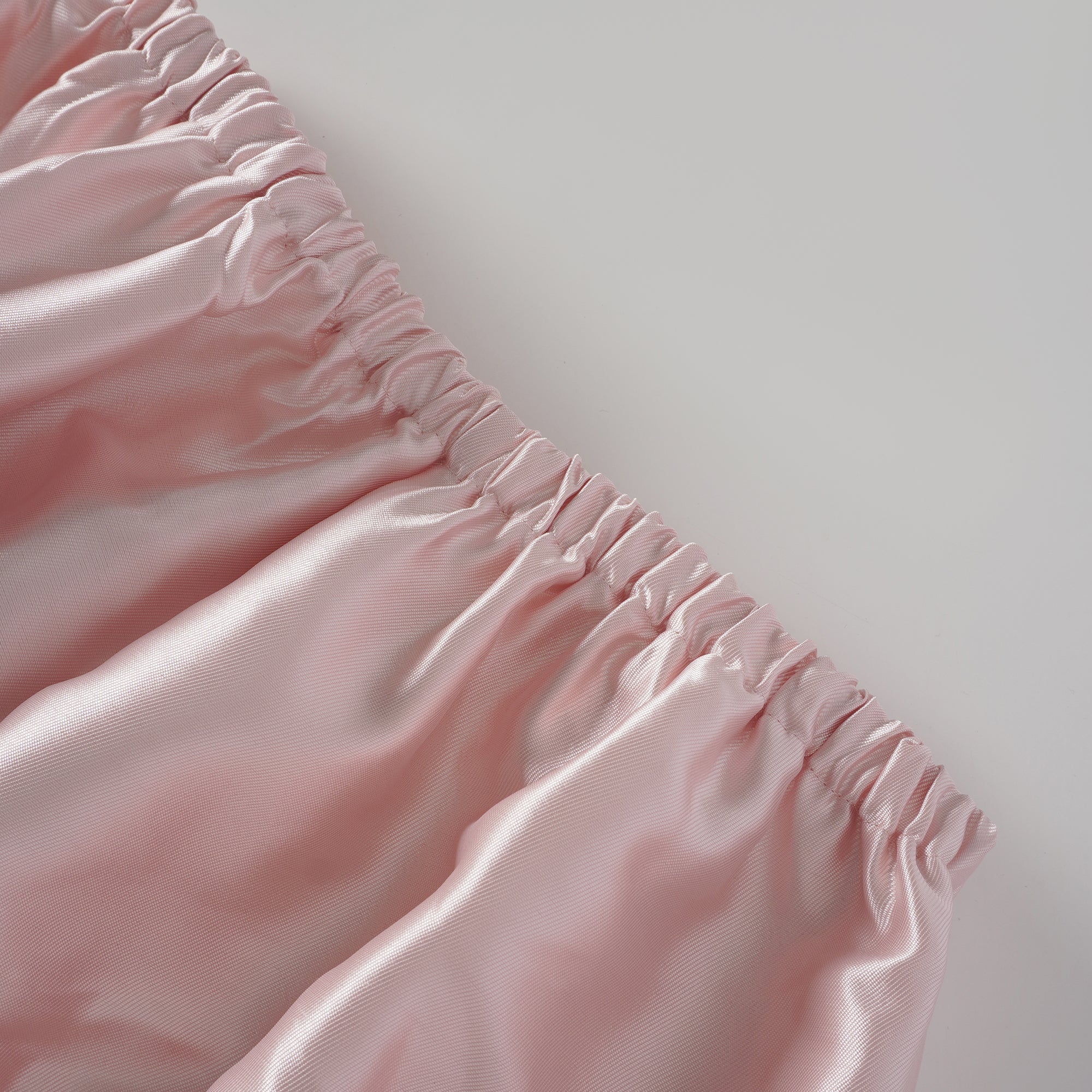 Laurine Pink Ruffled Satin Mini Dress