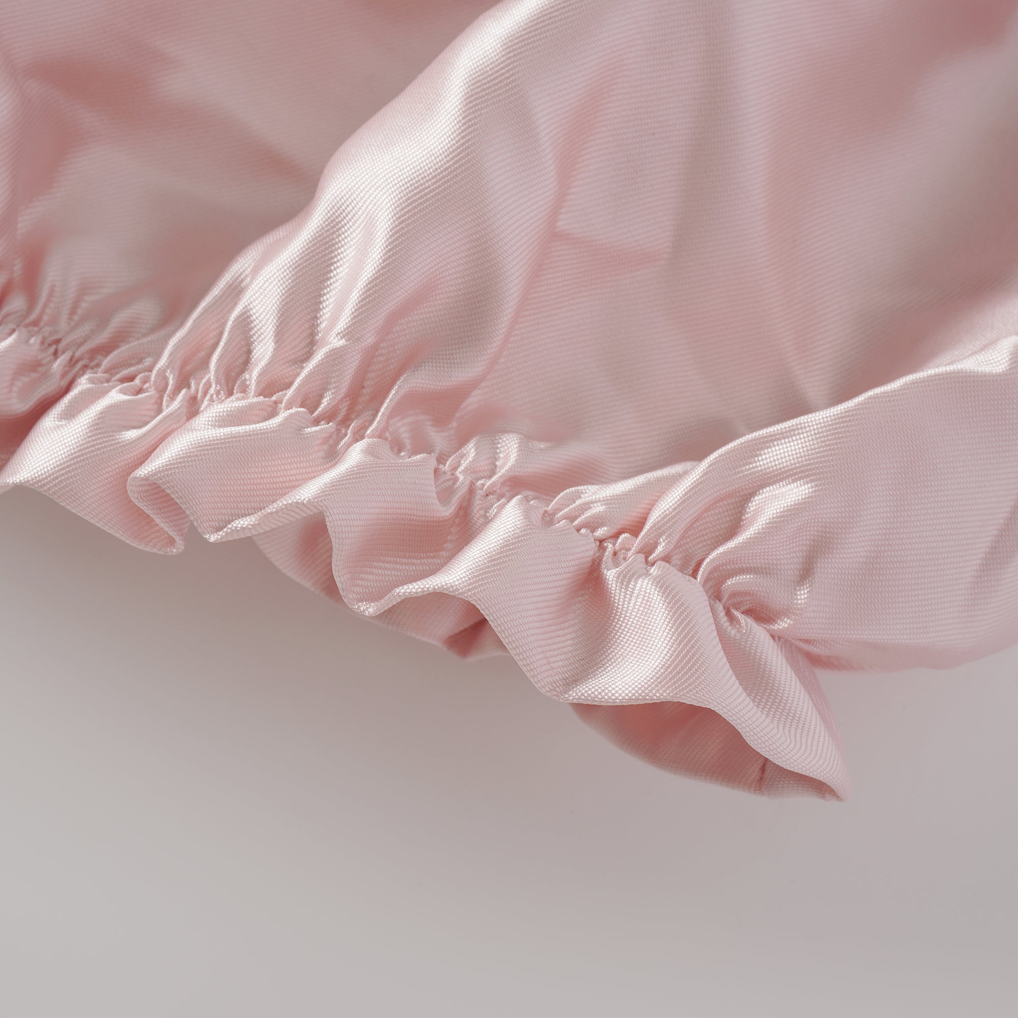 Laurine Pink Ruffled Satin Mini Dress