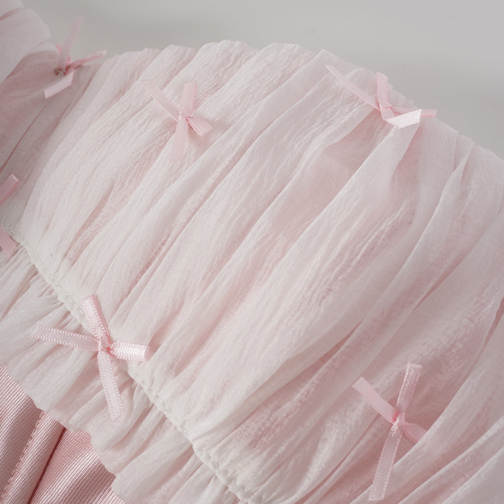 Laurine Pink Ruffled Satin Mini Dress