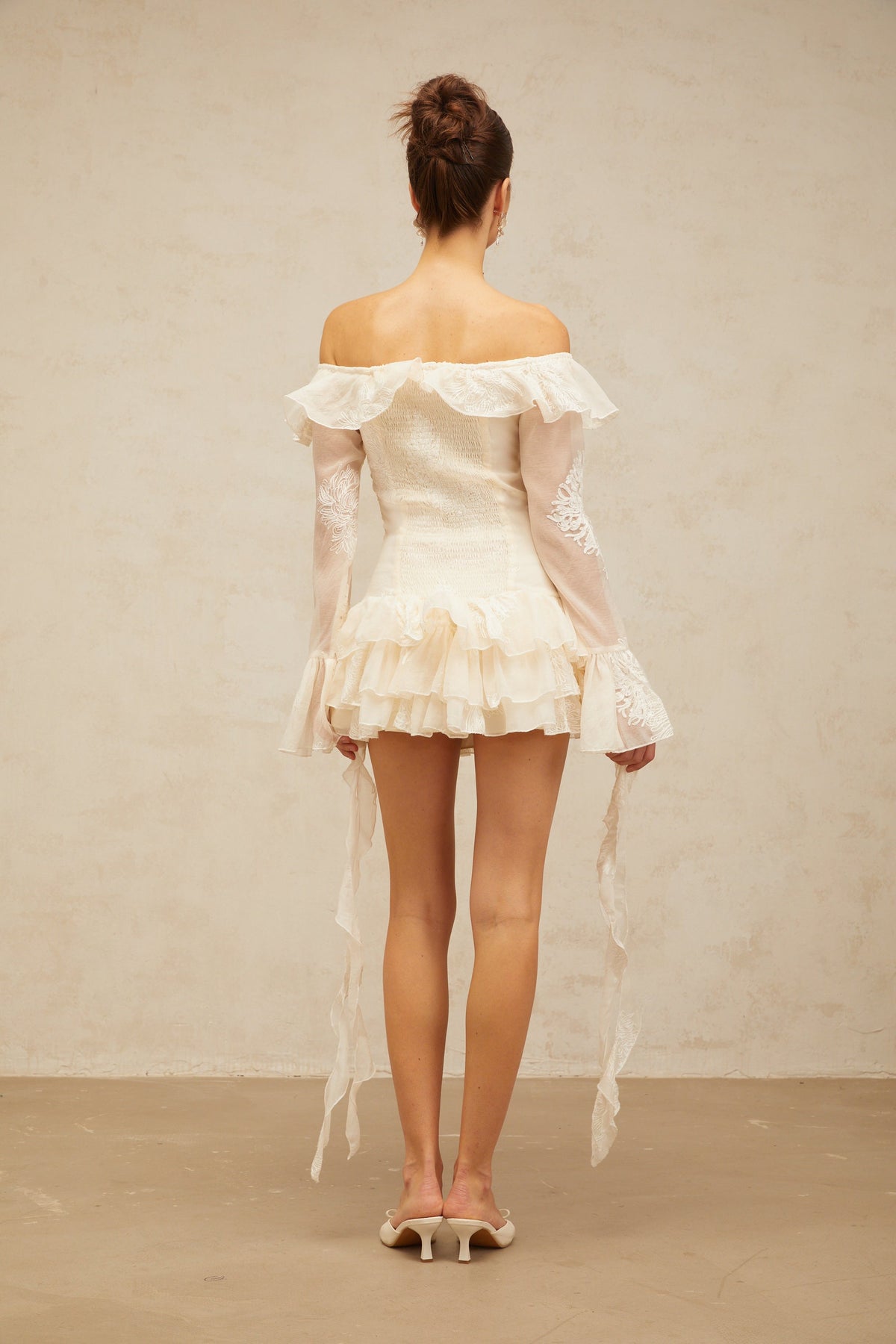 Désirée white off-shoulder embroidered mini dress (Final Sale-US Only)