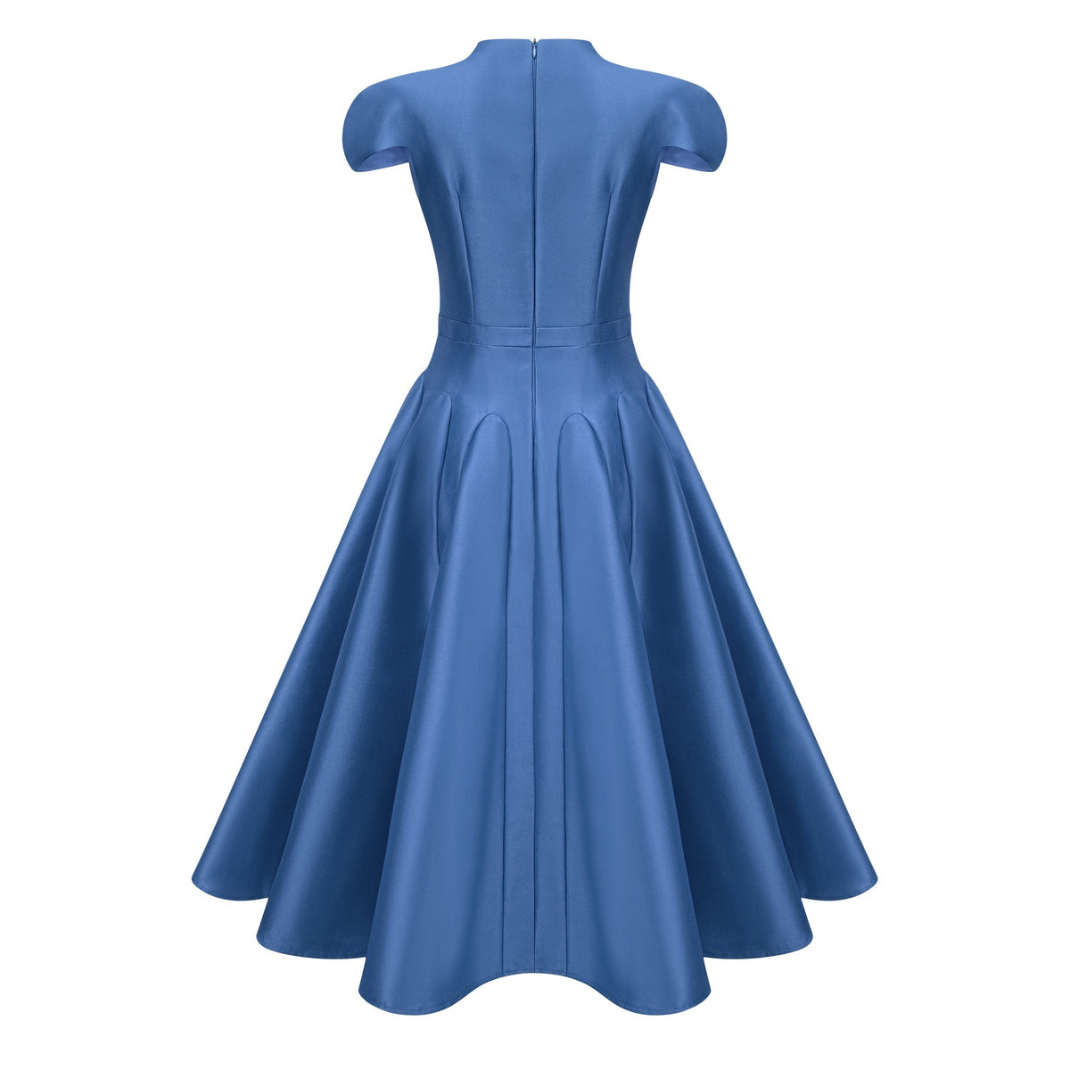 Aventin Blue Godet Design Midi Dress