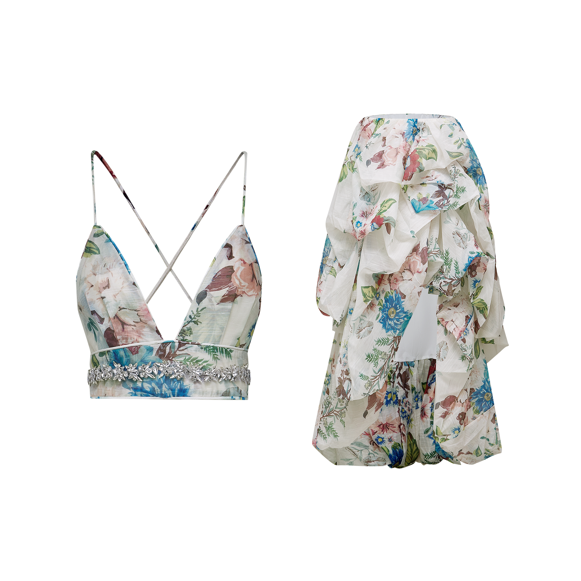 Mélisande floral-print top & skirt matching set (US Only)