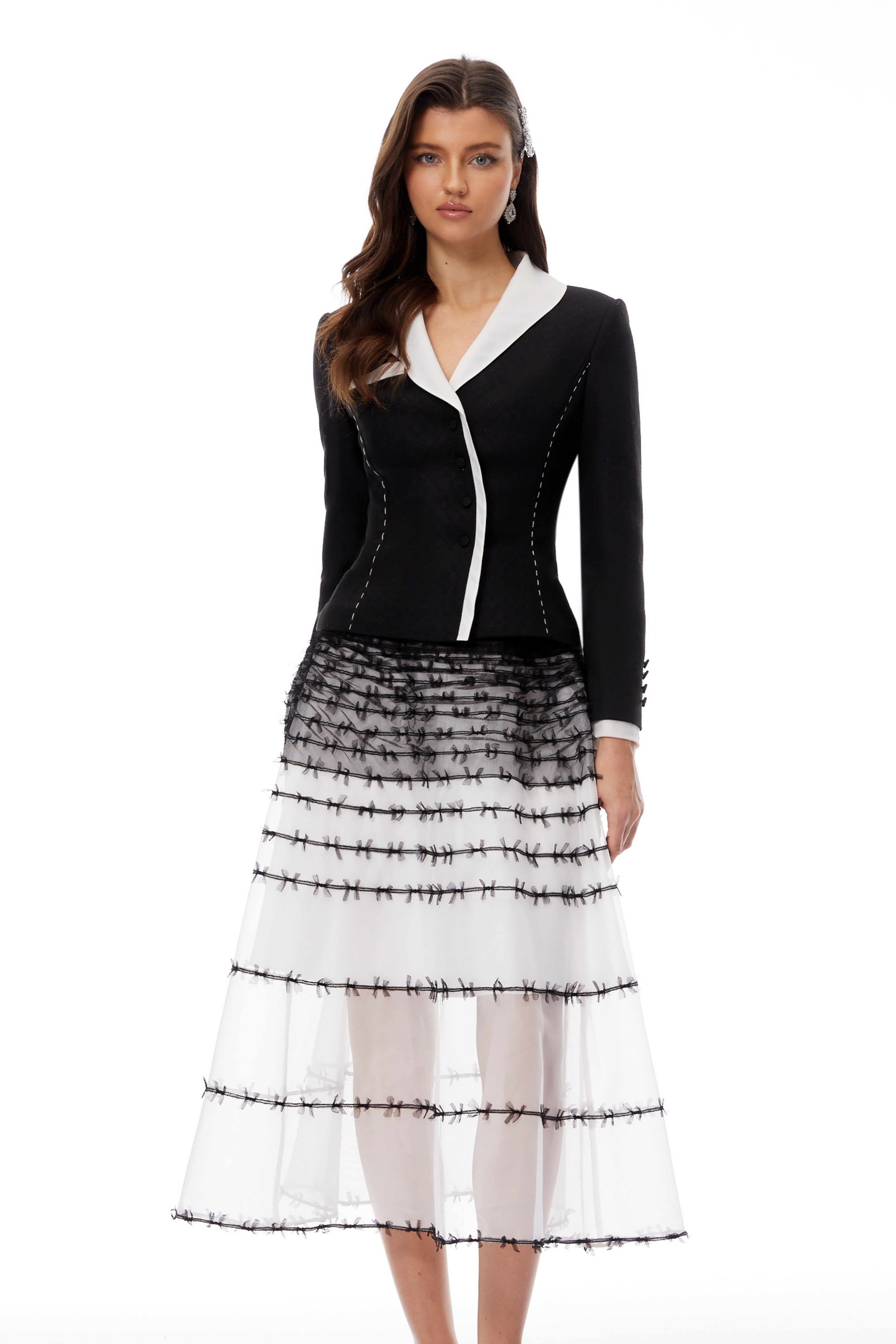 Eléonore Color Block Jacket & Tulle Skirt Set