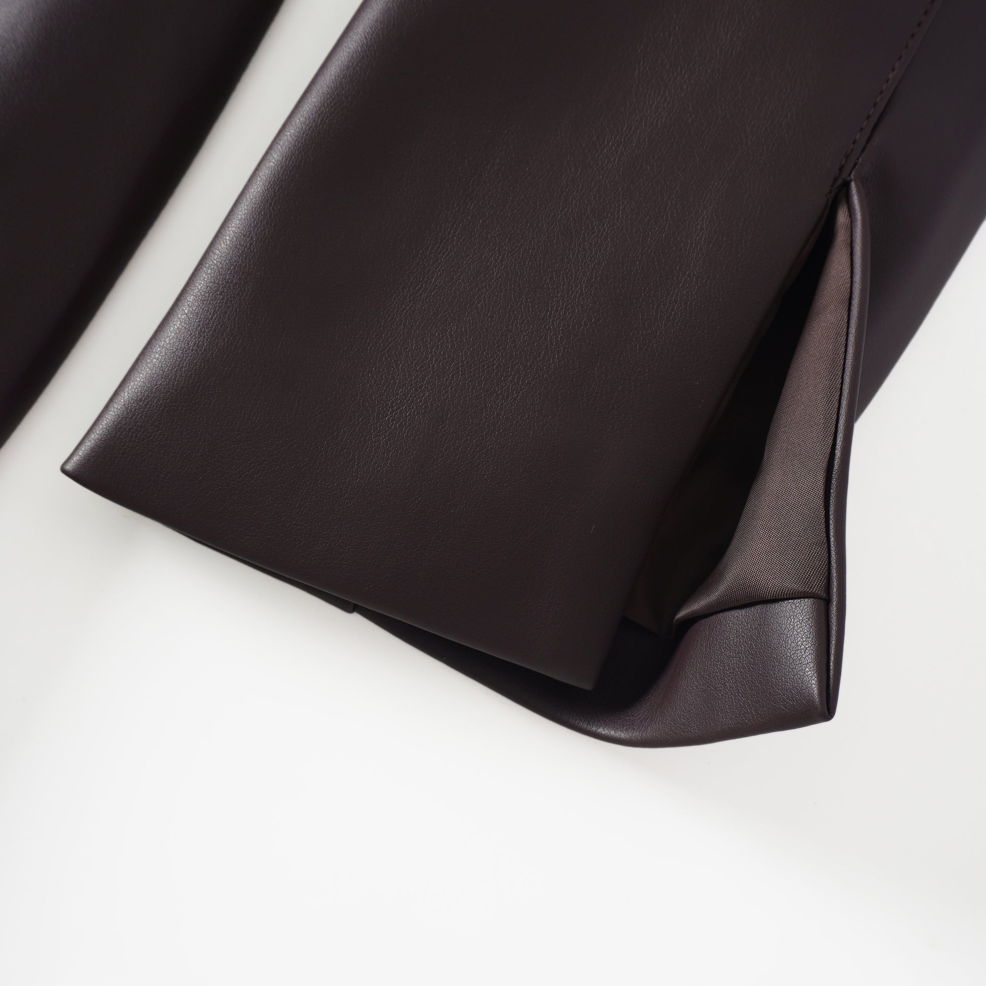 Solange Brown Leather Mini Blazer Dress