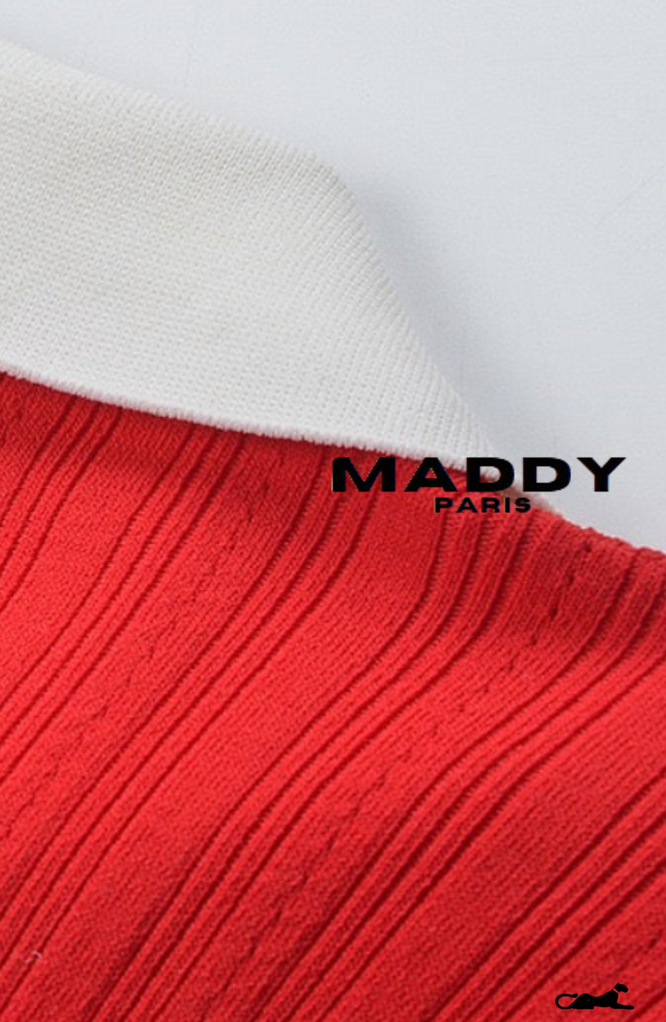 SANDRO VALERIE KNIT MIDI DRESS - RED & WHITE