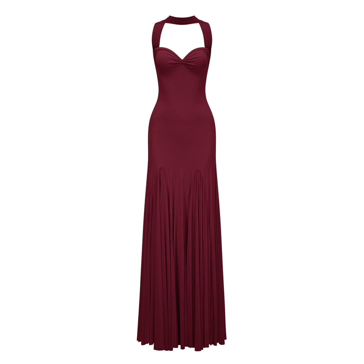 Rêverie Red Sweetheart Neck Maxi Dress