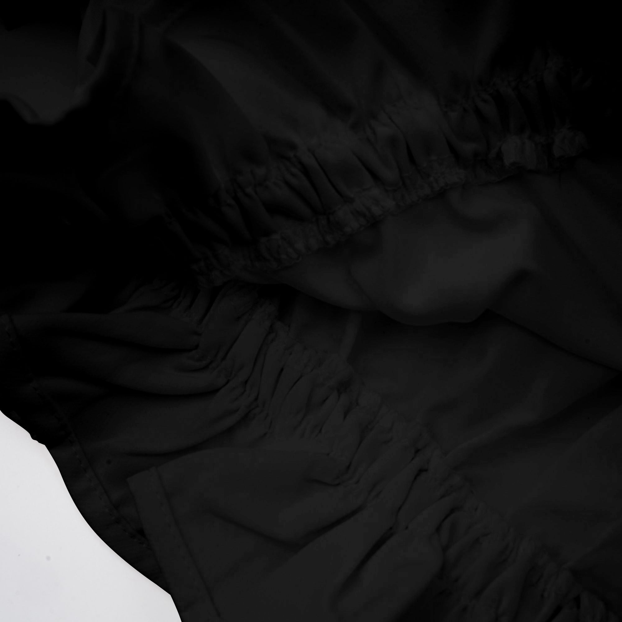 Andrea asymmetrical tulle blouse & skirt matching set in Black