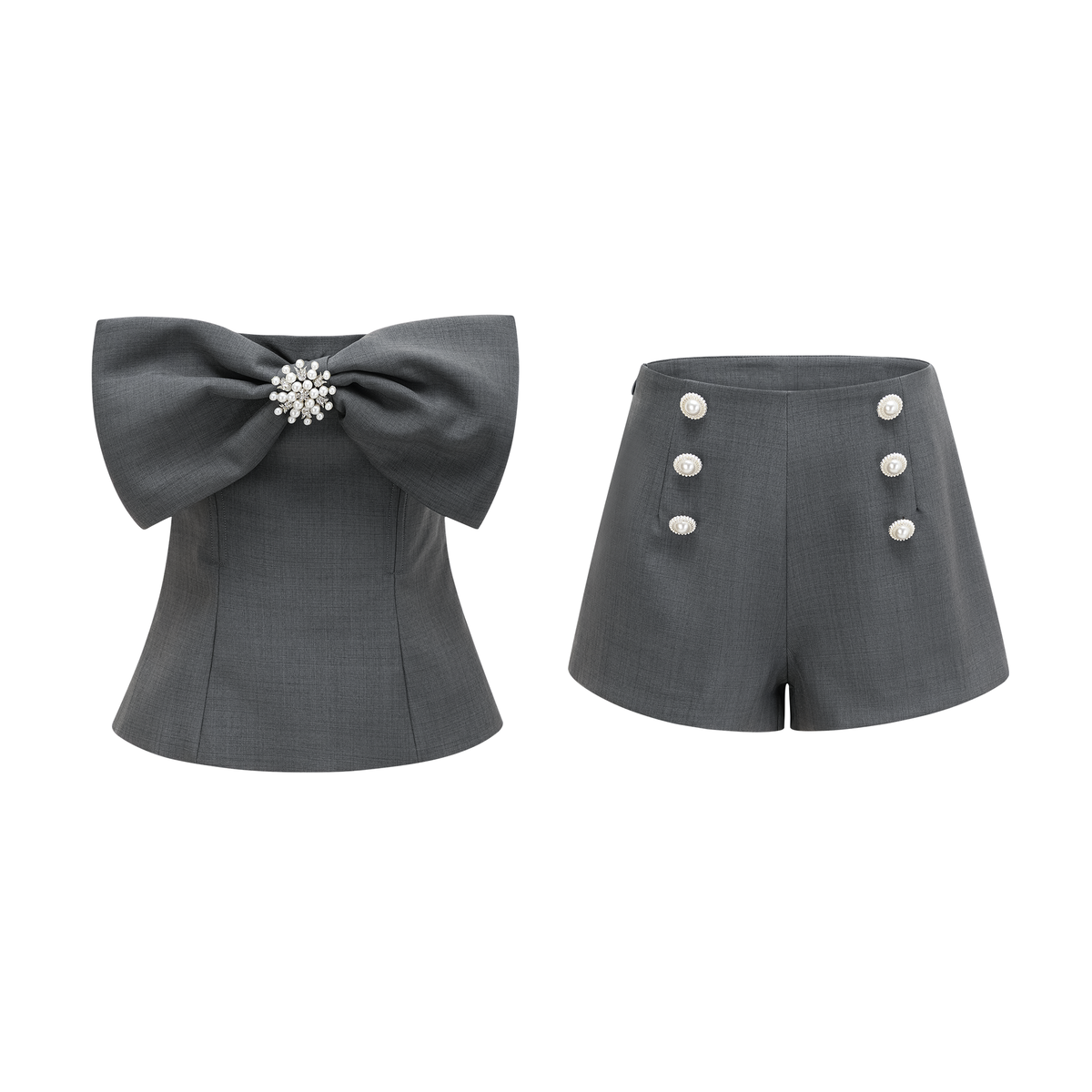 Sancia off-shoulder top & shorts matching set (Final Sale)