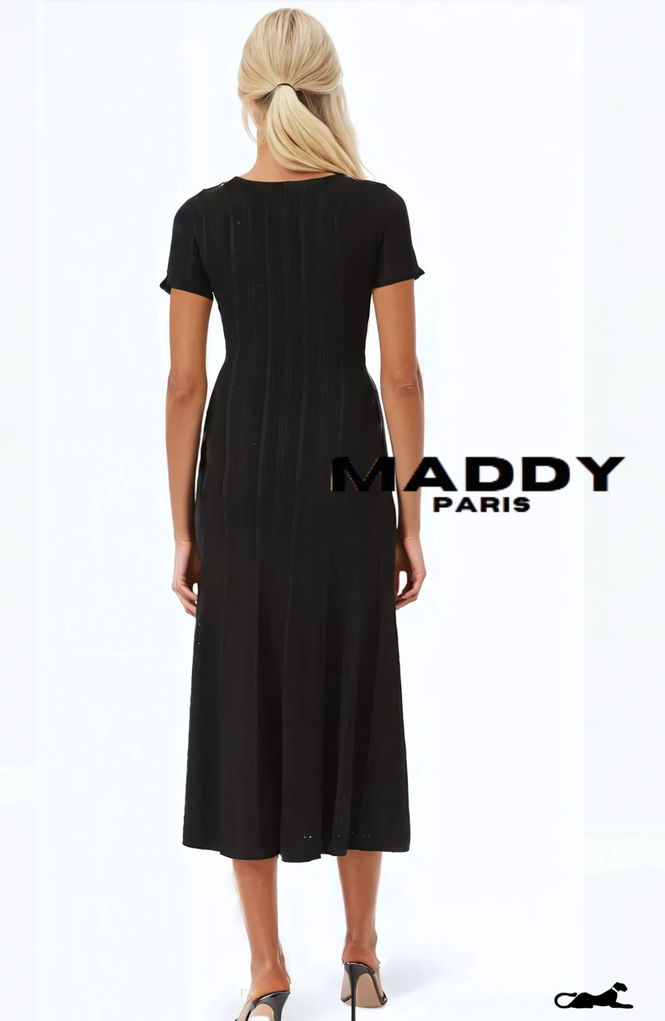 MADDY PARIS GISELLE CREPE MIDI DRESS - BLACK