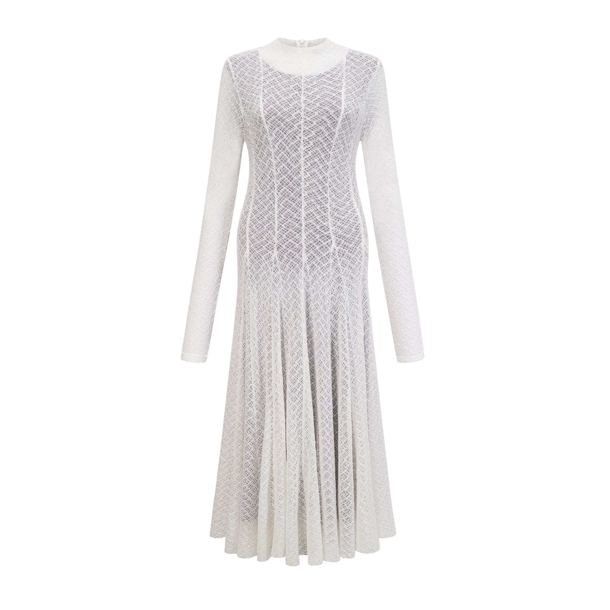 Athena wavy-pattern lace maxi dress in White (Final Sale-US Only)