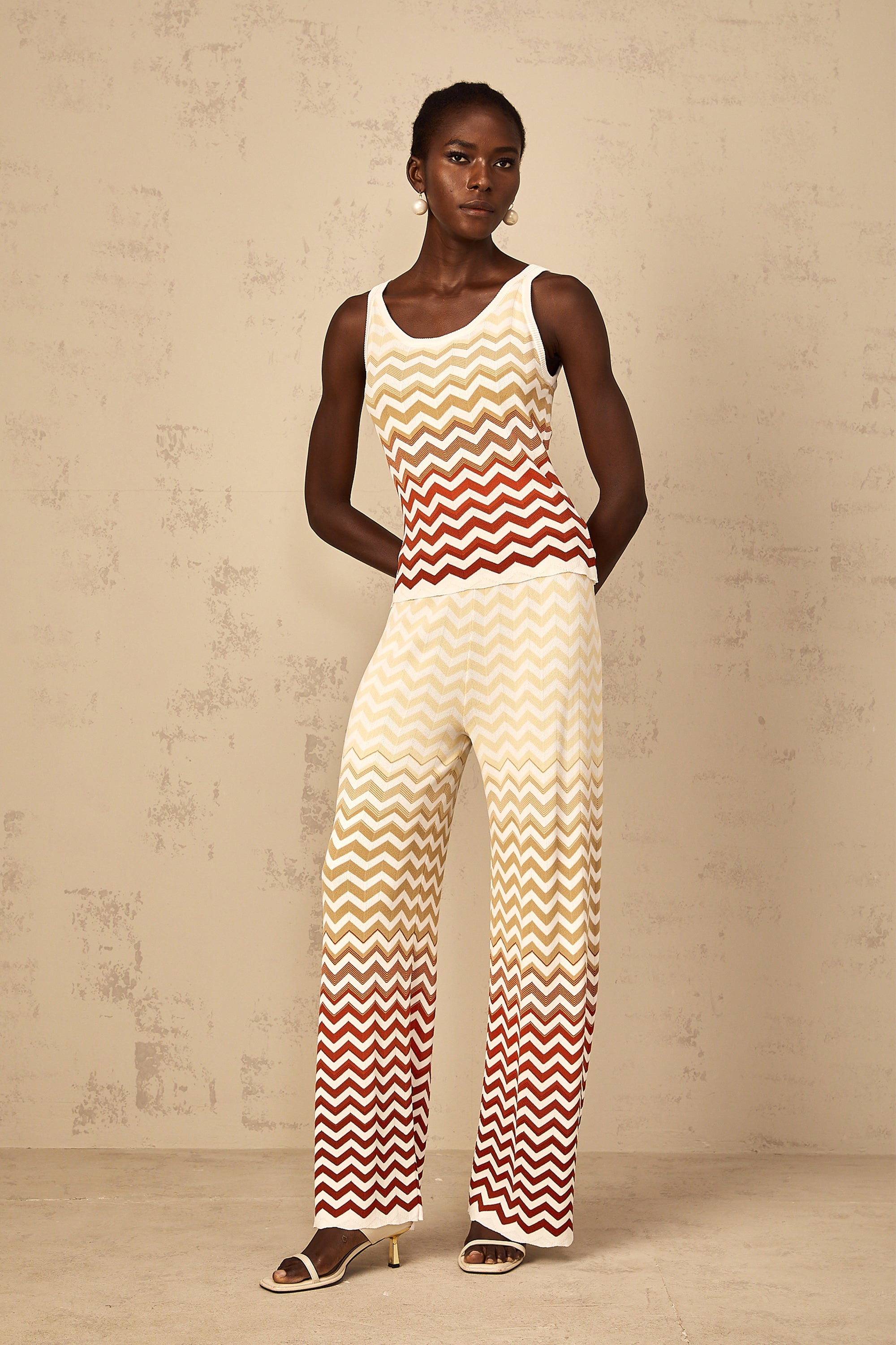Isabelle Yellow Zigzag Knit Matching Set