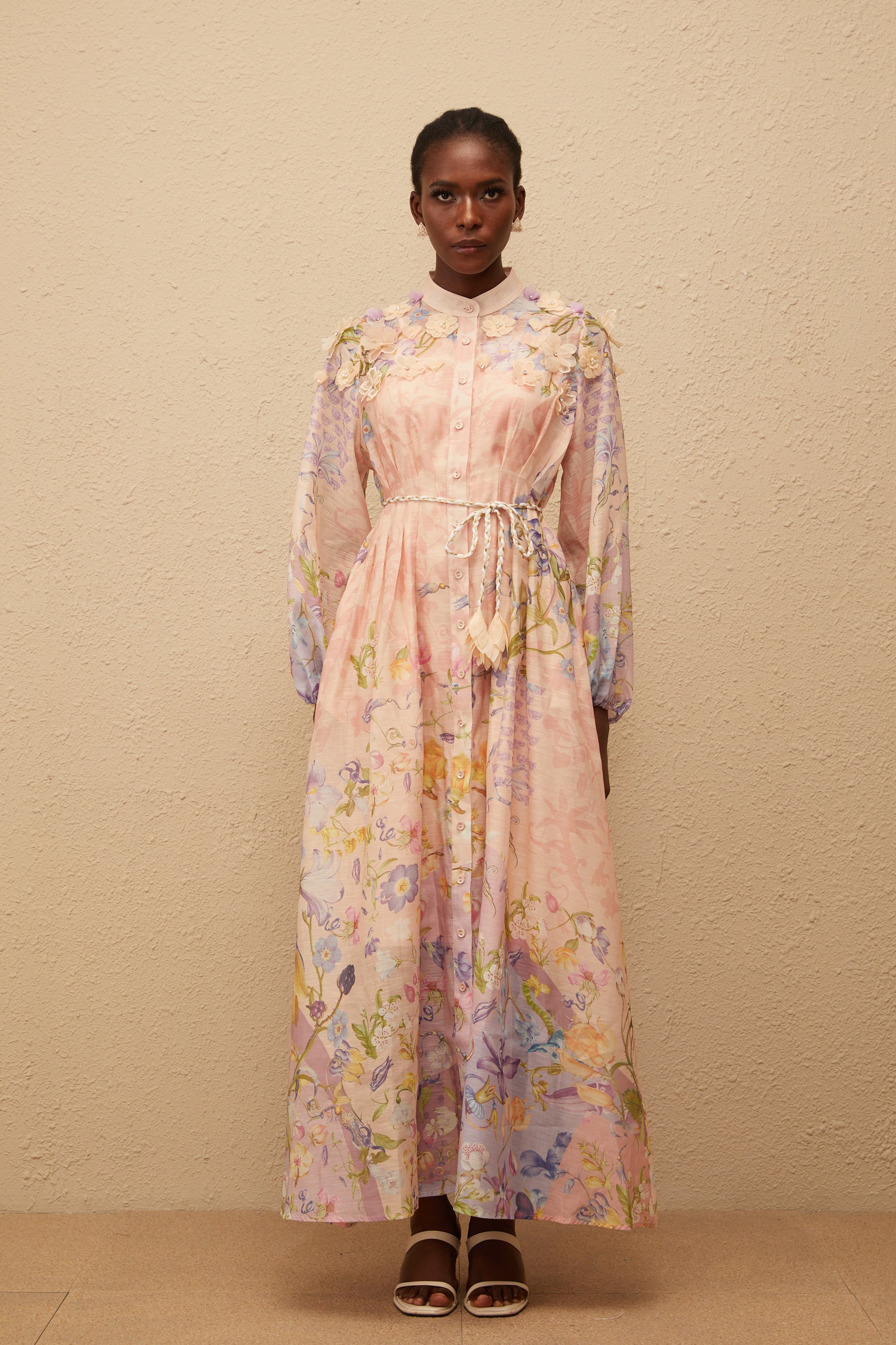 Delphine Pink Floral Print Maxi Dress (Final Sale-US Only)