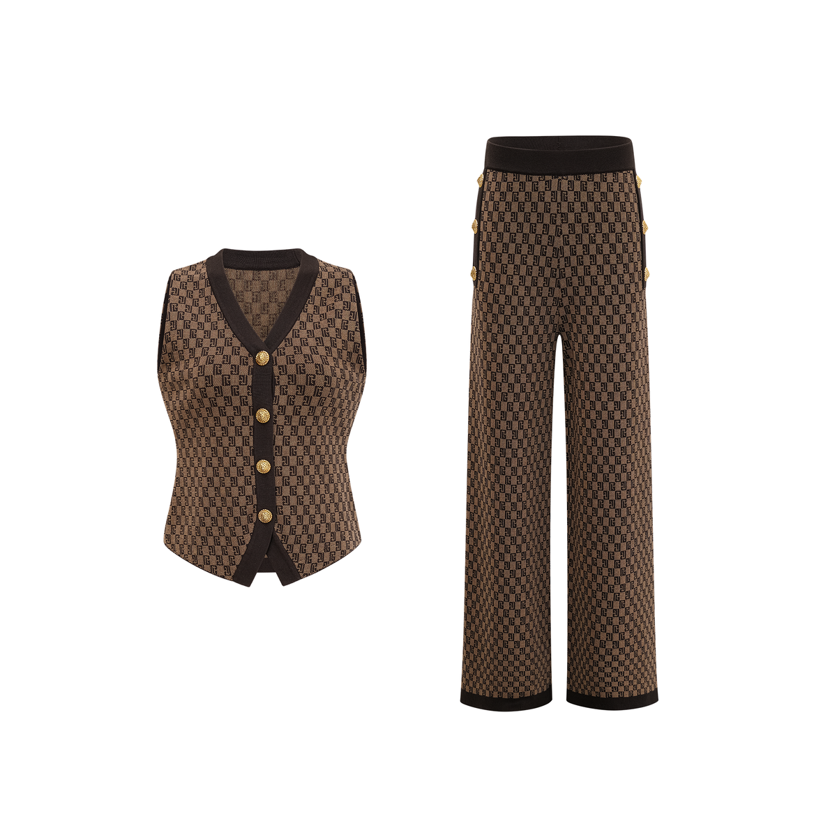 Cyrielle monogram-jacquard top & trousers matching set (Final Sale-US Only)