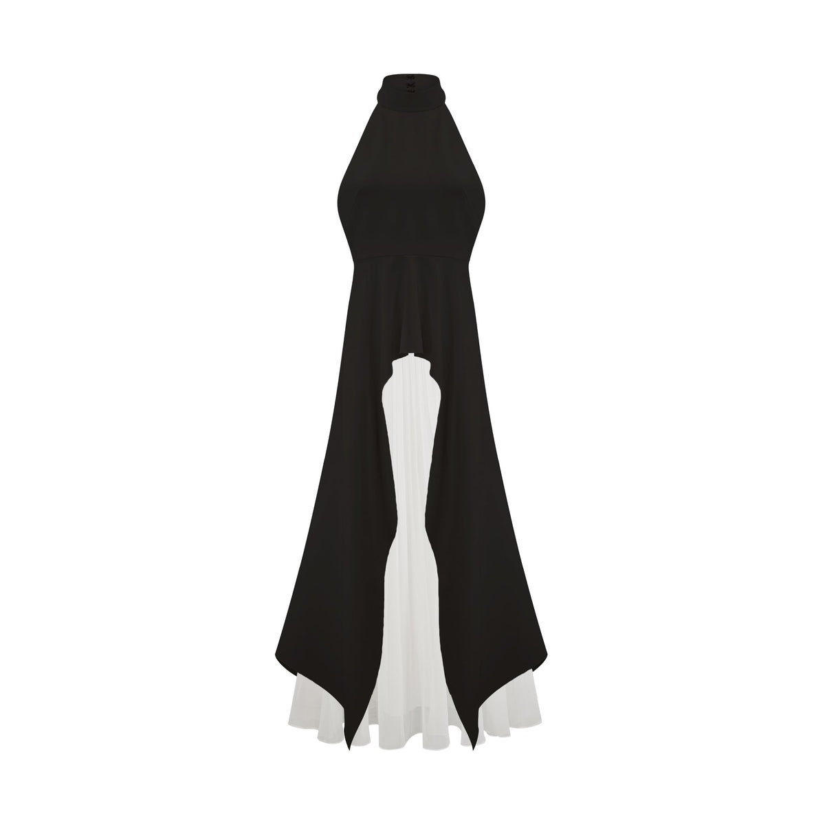 Inés halterneck layered long dress