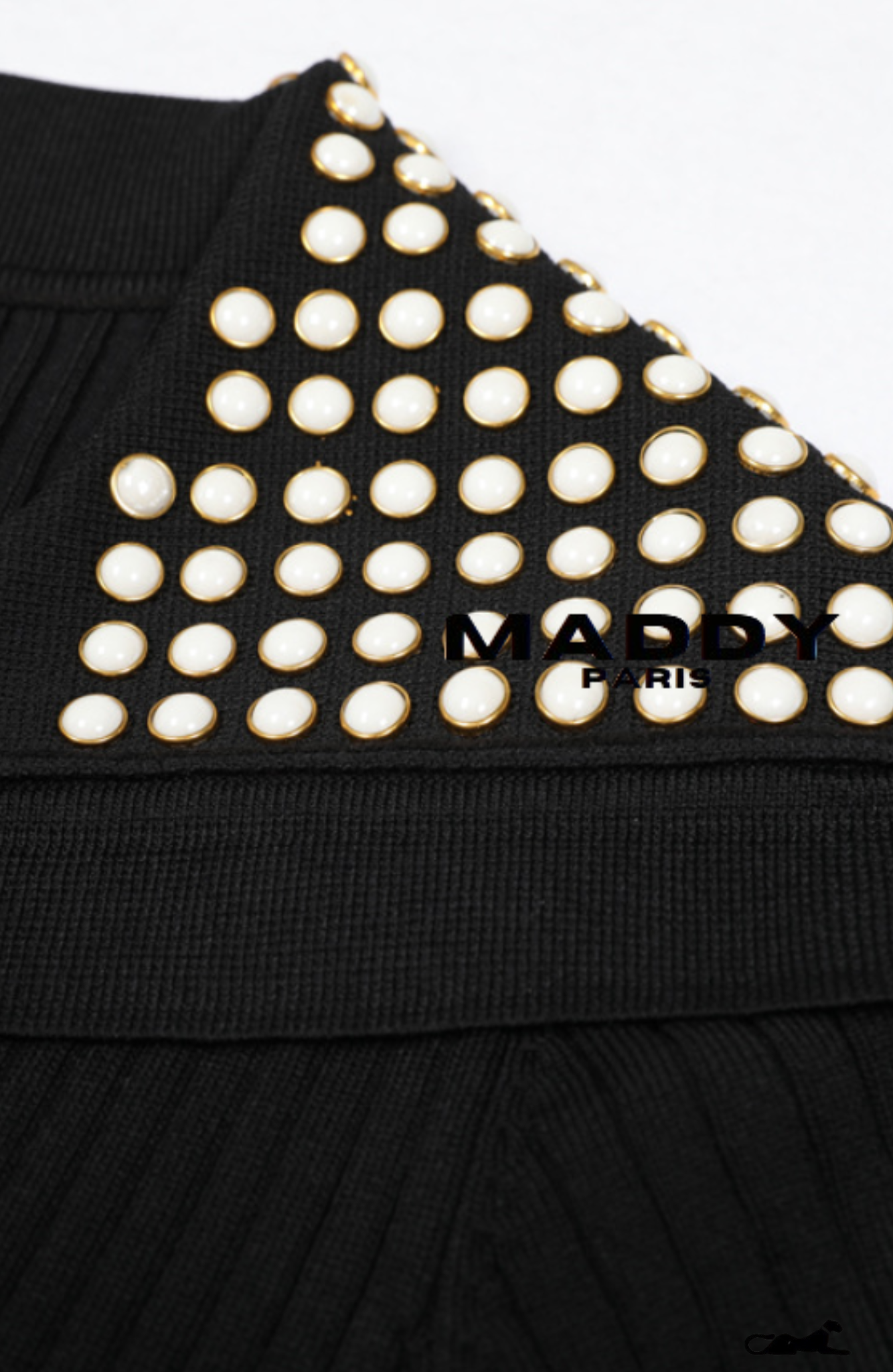 MADDY PARIS KNIT MAXI DRESS WITH STUDS- BLACK