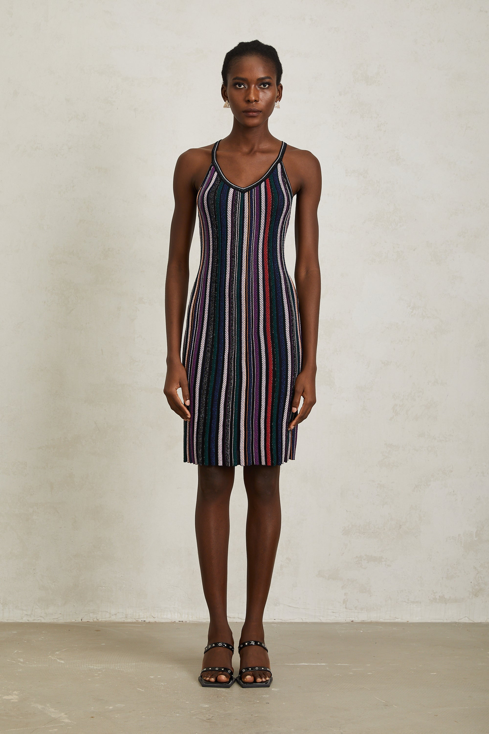 Harper Purple Striped Knit Mini Dress