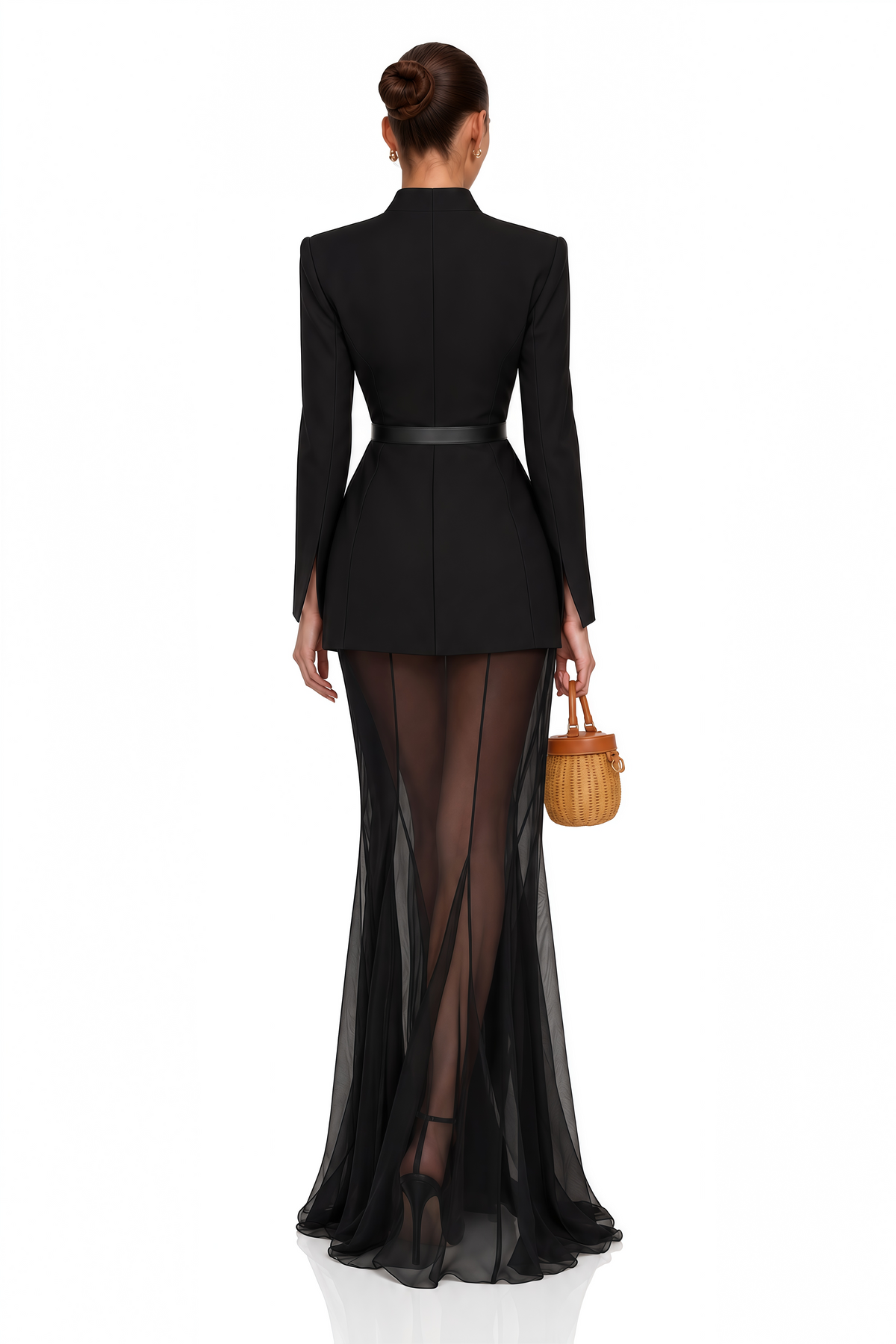 enora barrel design jacket & skirt set