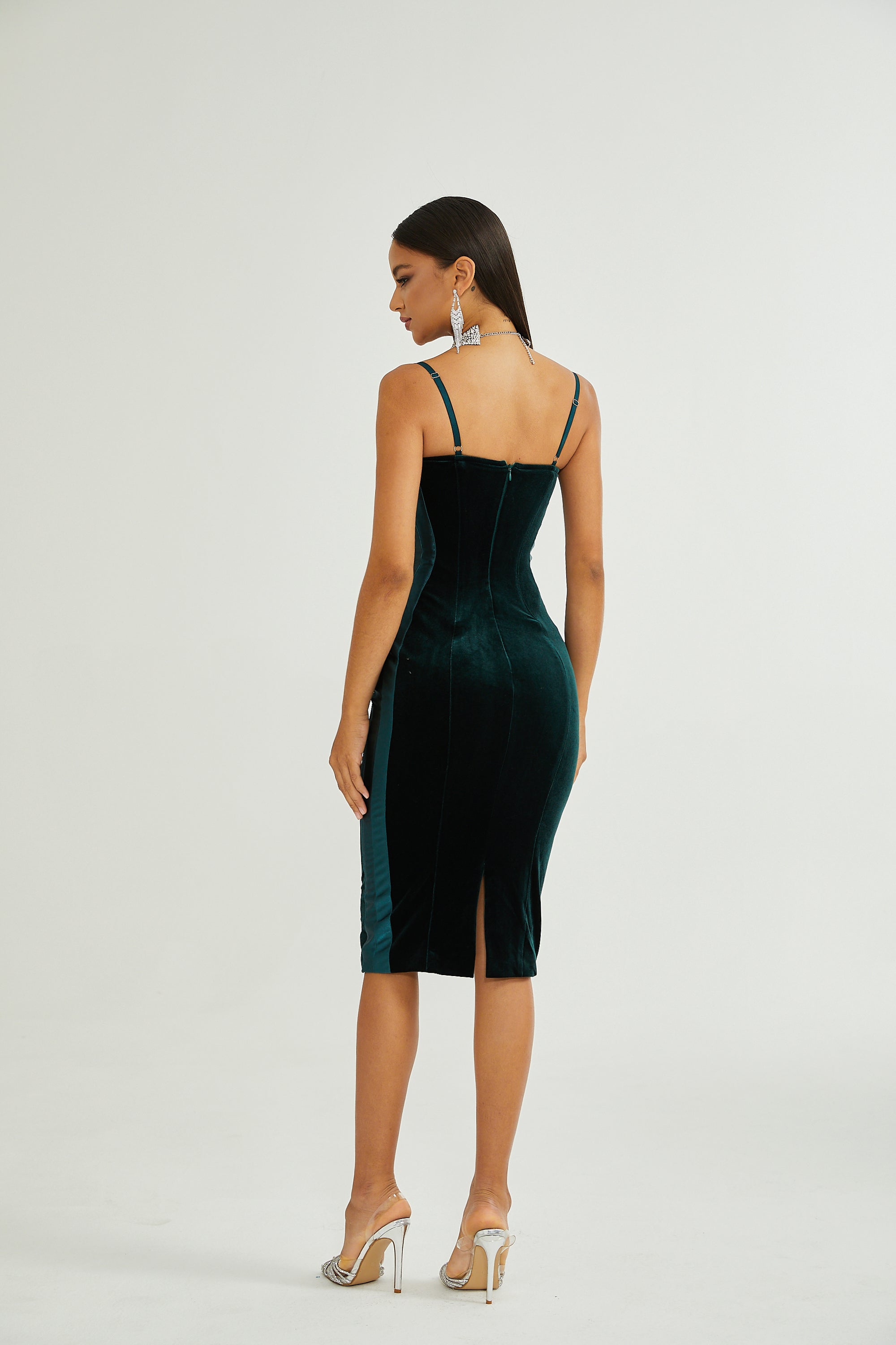 Muriel green bustier midi dress (US Only)