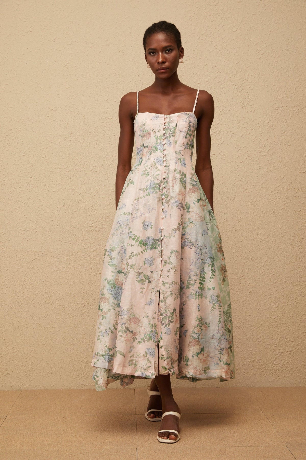 Aurore Pink Floral Print Maxi Dress (Final Sale-US Only)