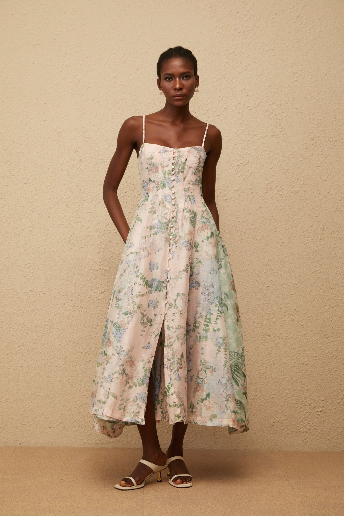 Aurore Pink Floral Print Maxi Dress (Final Sale-US Only)