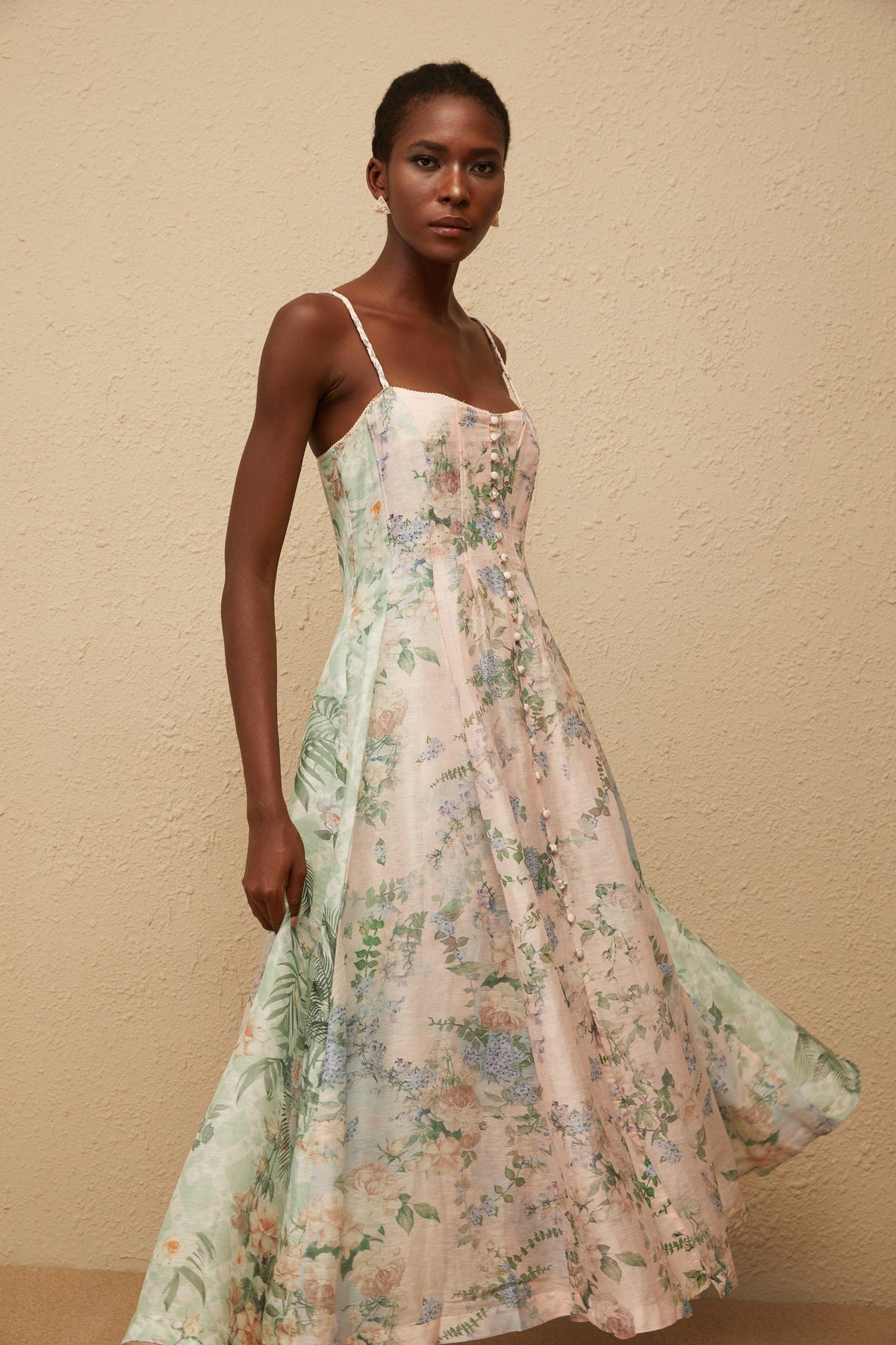 Aurore Pink Floral Print Maxi Dress (Final Sale-US Only)