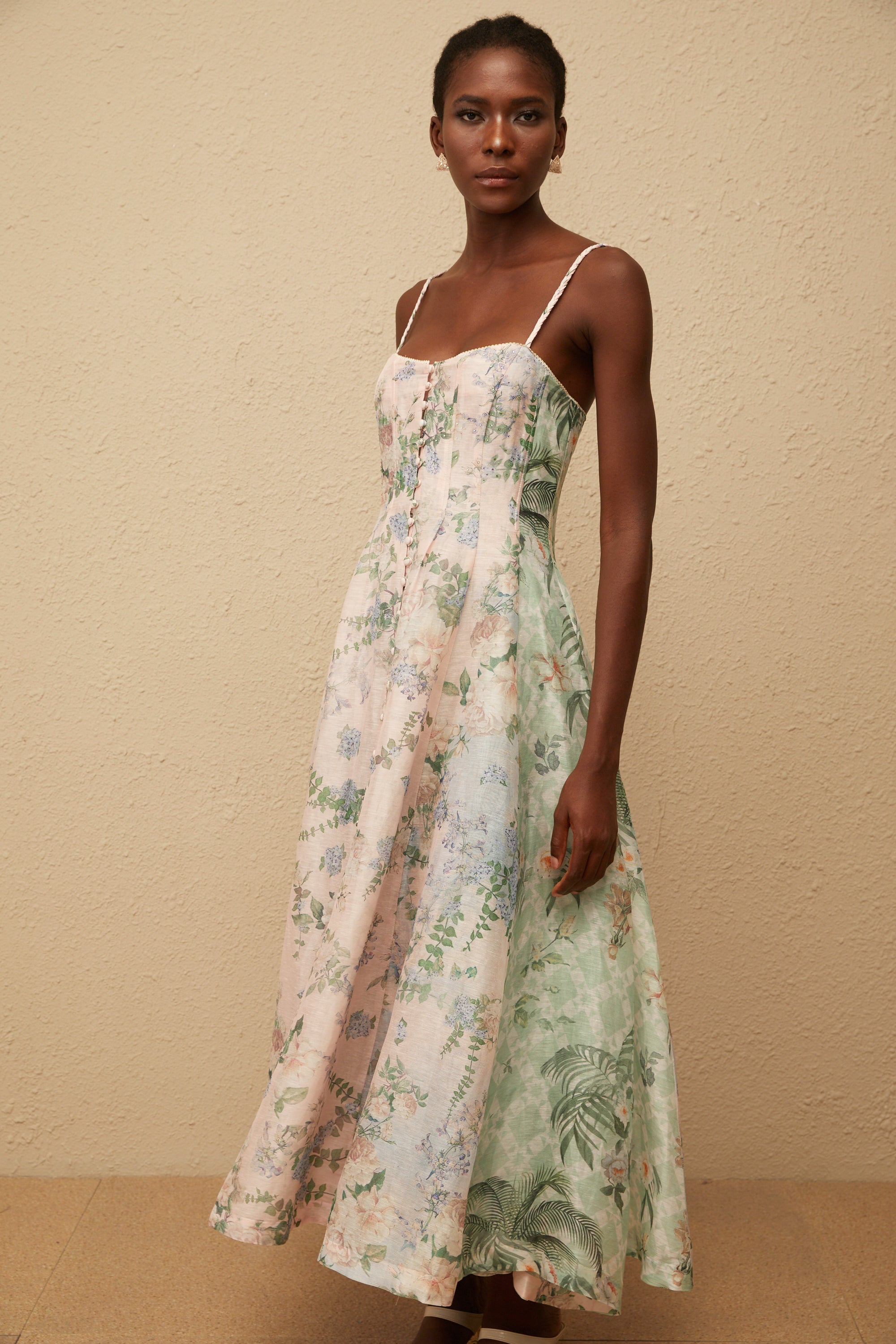 Aurore Pink Floral Print Maxi Dress (Final Sale)