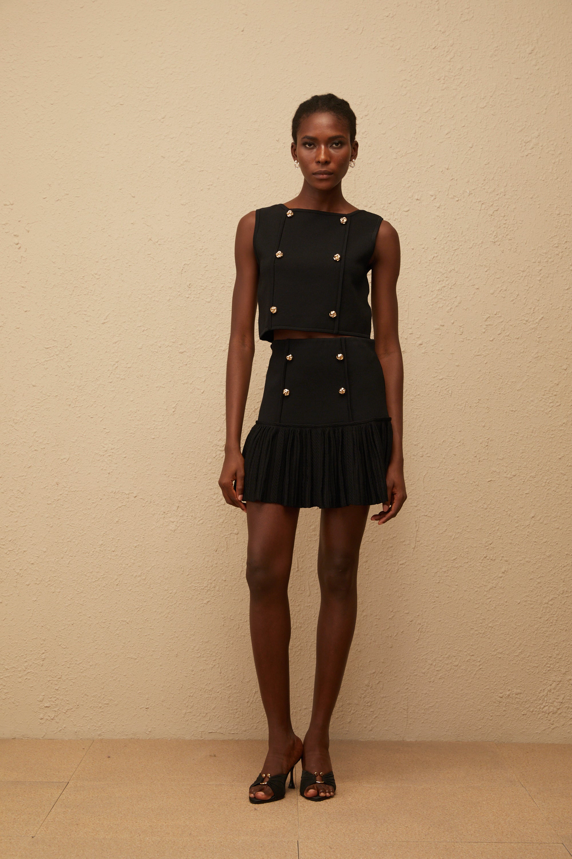 Georgia Black Knit Top & Skirt Set (Final Sale-US Only) (Final Sale)