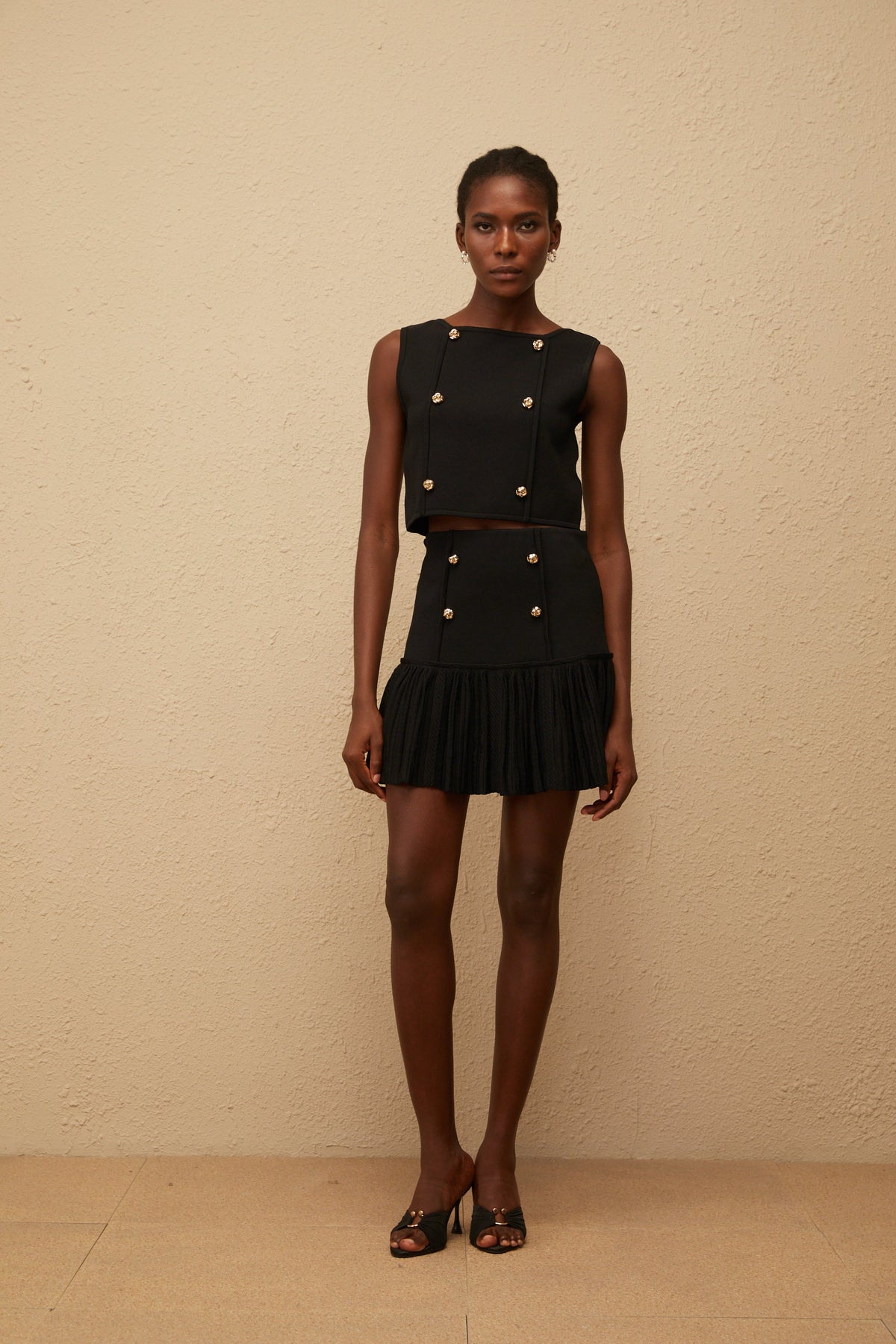 Georgia Black Knit Top & Skirt Set (Final Sale)