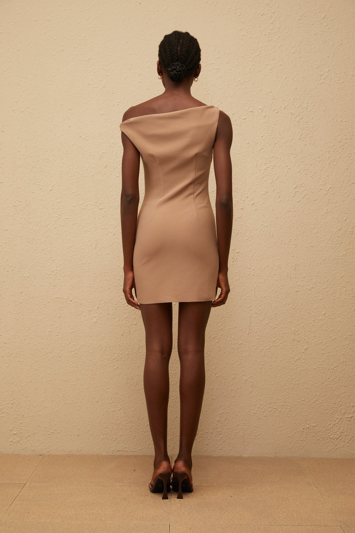 Éléna Khaki One Shoulder Bodycon Mini Dress