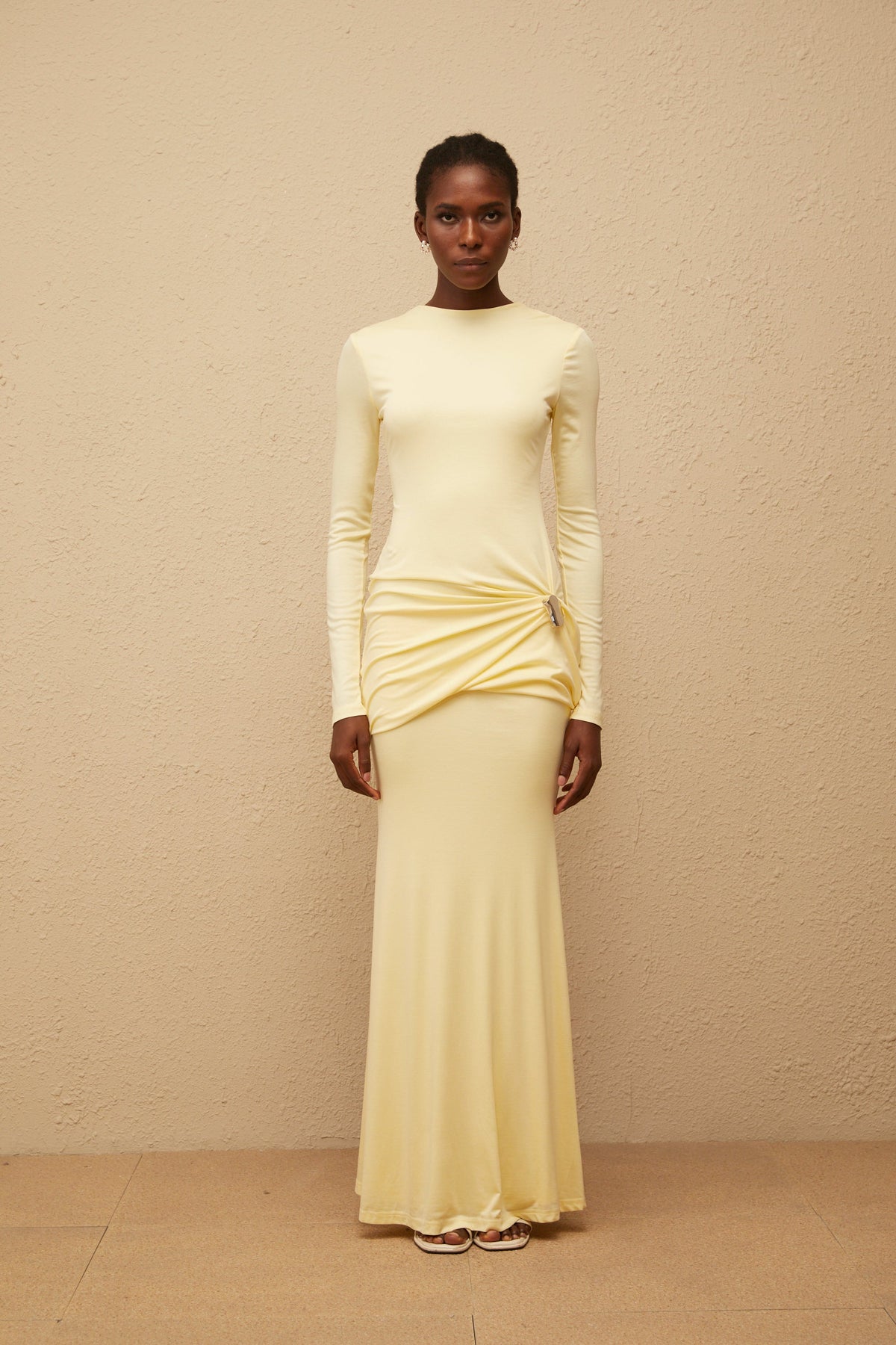 Nolwenn Yellow Gathered Maxi Dress