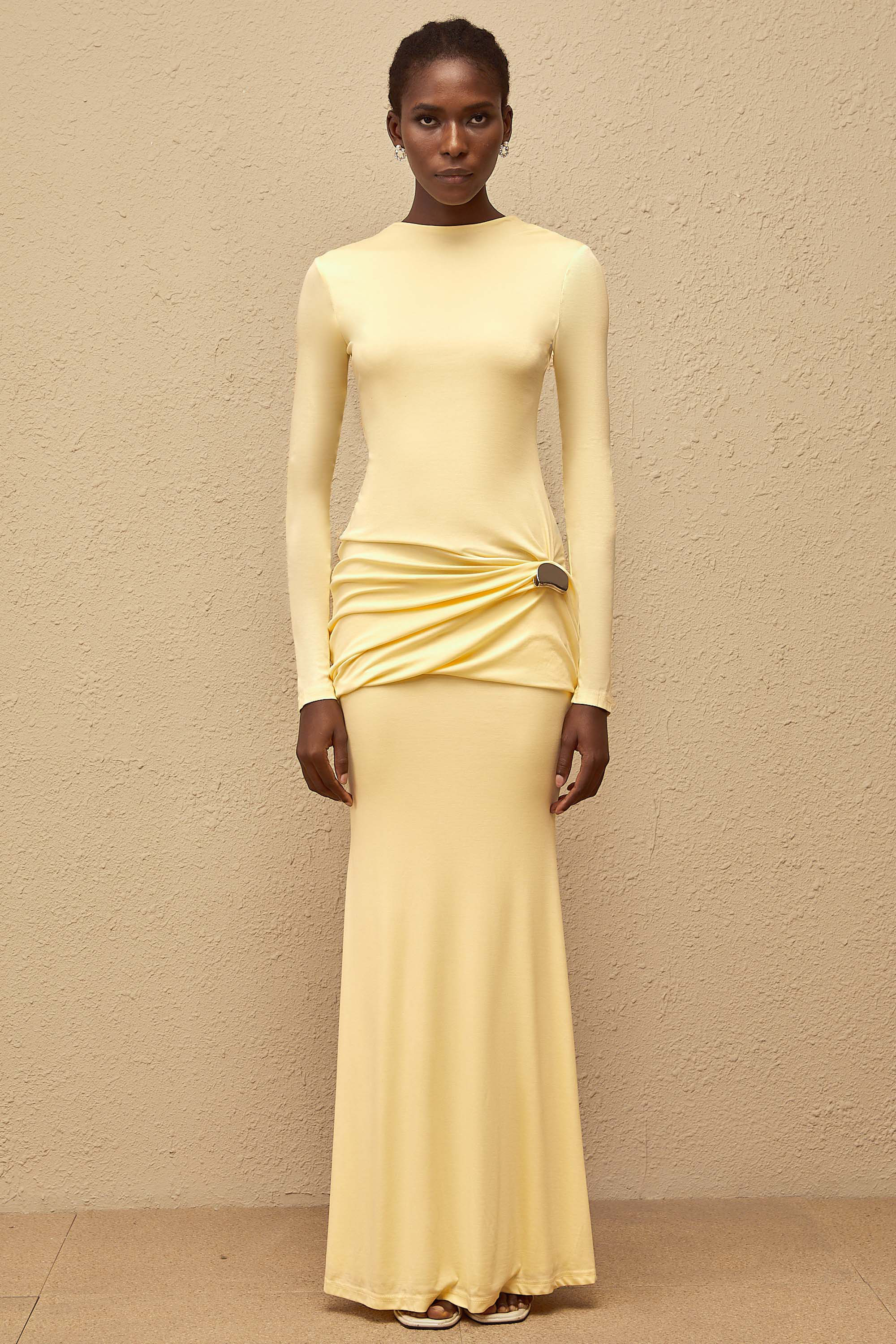 Nolwenn Yellow Gathered Maxi Dress (Final Sale-US Only)